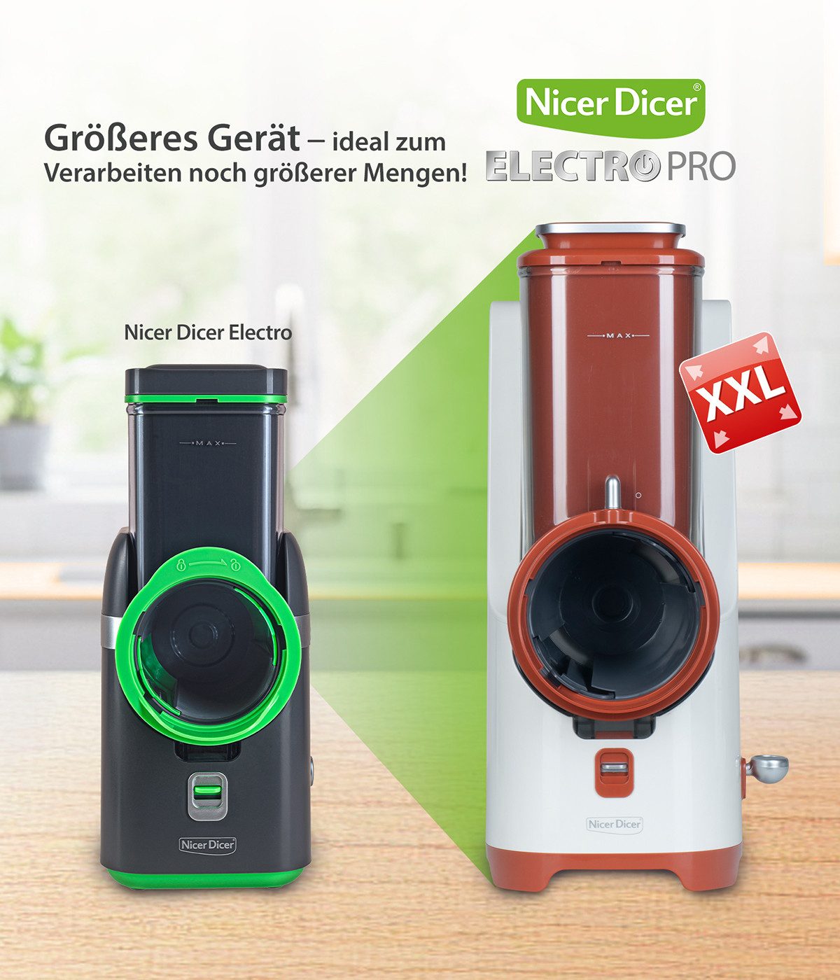 Genius Gemüseschneider Nicer Dicer Electro PRO Set 32-tlg., terracotta, Gemüseschneider, 80 W, Präzise und gleichmäßige Ergebnisse in Sekundenschnelle – Bild 5 von 5