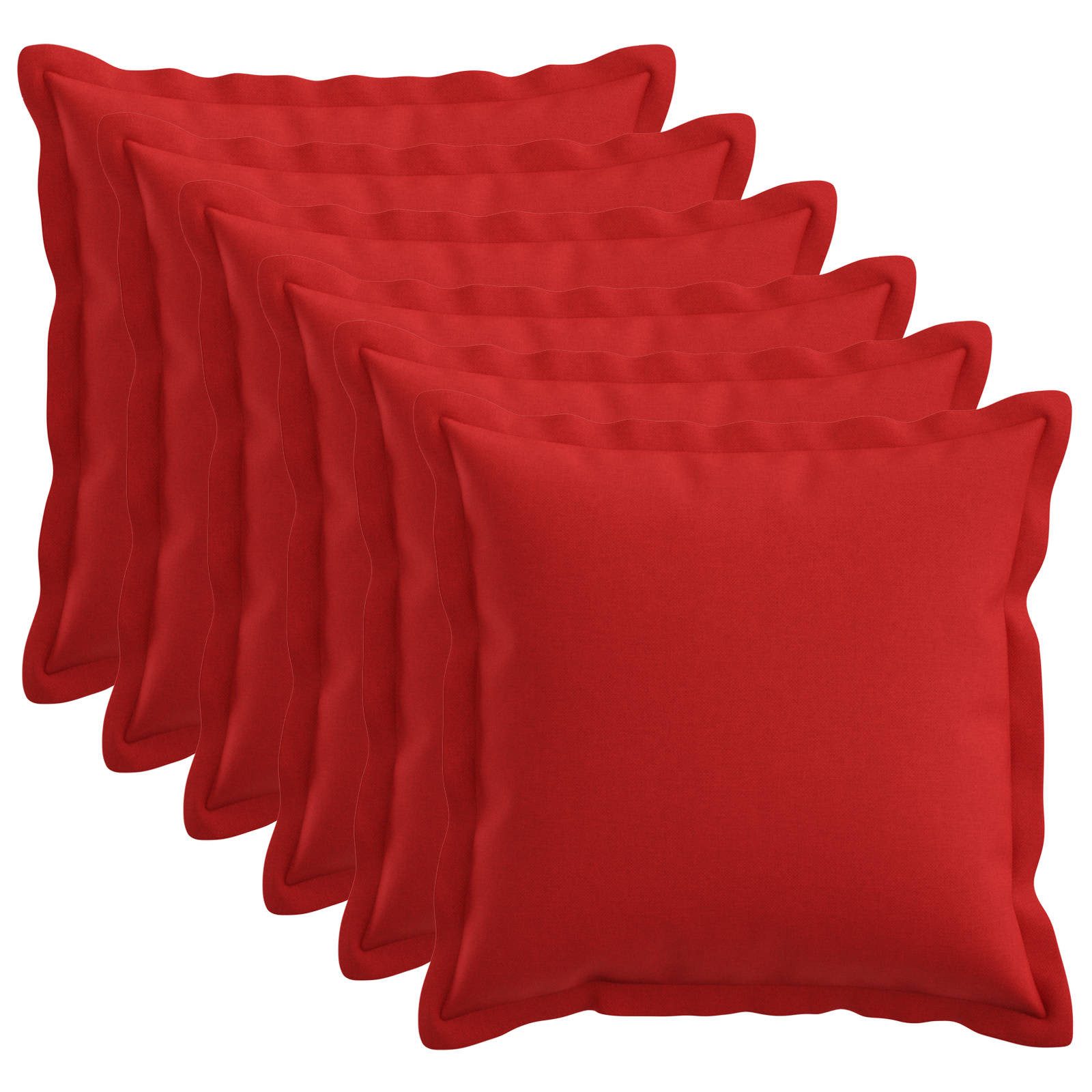 vidaXL Zierkissen Kissen mit Kissen HOUTEN 6 Stk. Rot Kunstleinen, (6 St)