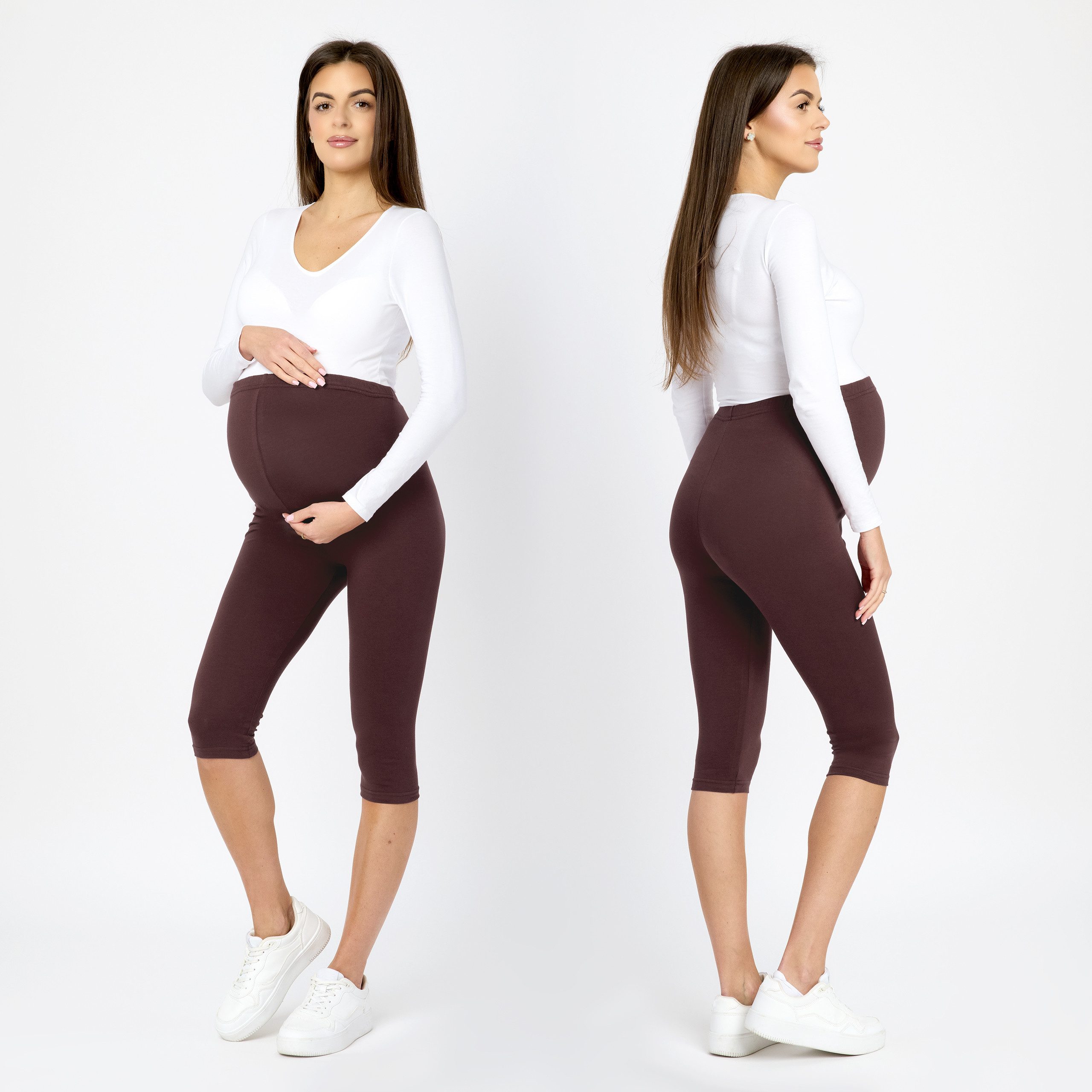Be Mammy Umstandsleggings 3/4 Umstandhose BE20-229 (1-tlg) aus Baumwolle
