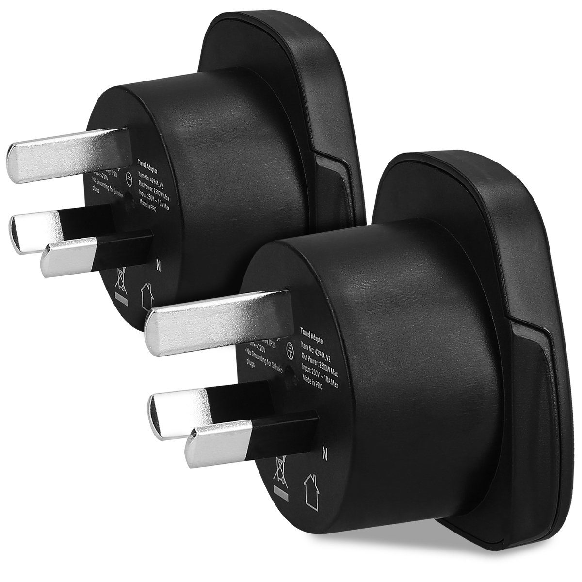 2x Reiseadapter Australien Typ-I - Stromadapter für Urlaub Adapter