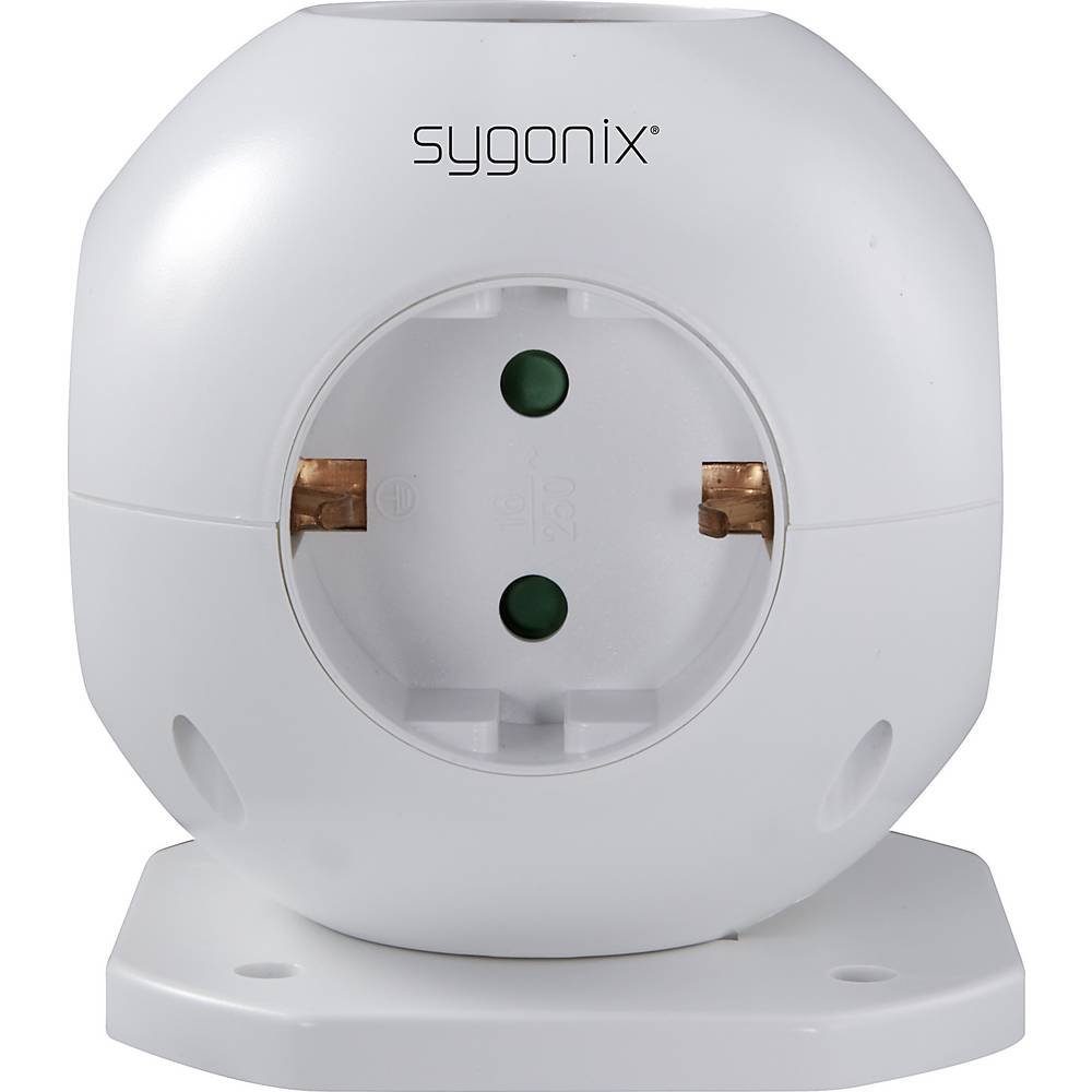 Sygonix 5-fach Steckdosenwürfel, in Globusform SY-4535062 Steckdosenleiste, mit Hängelasche