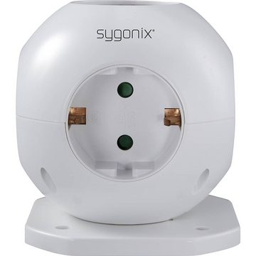 Sygonix 5-fach Steckdosenwürfel, in Globusform Steckdosenleiste, mit Hängelasche