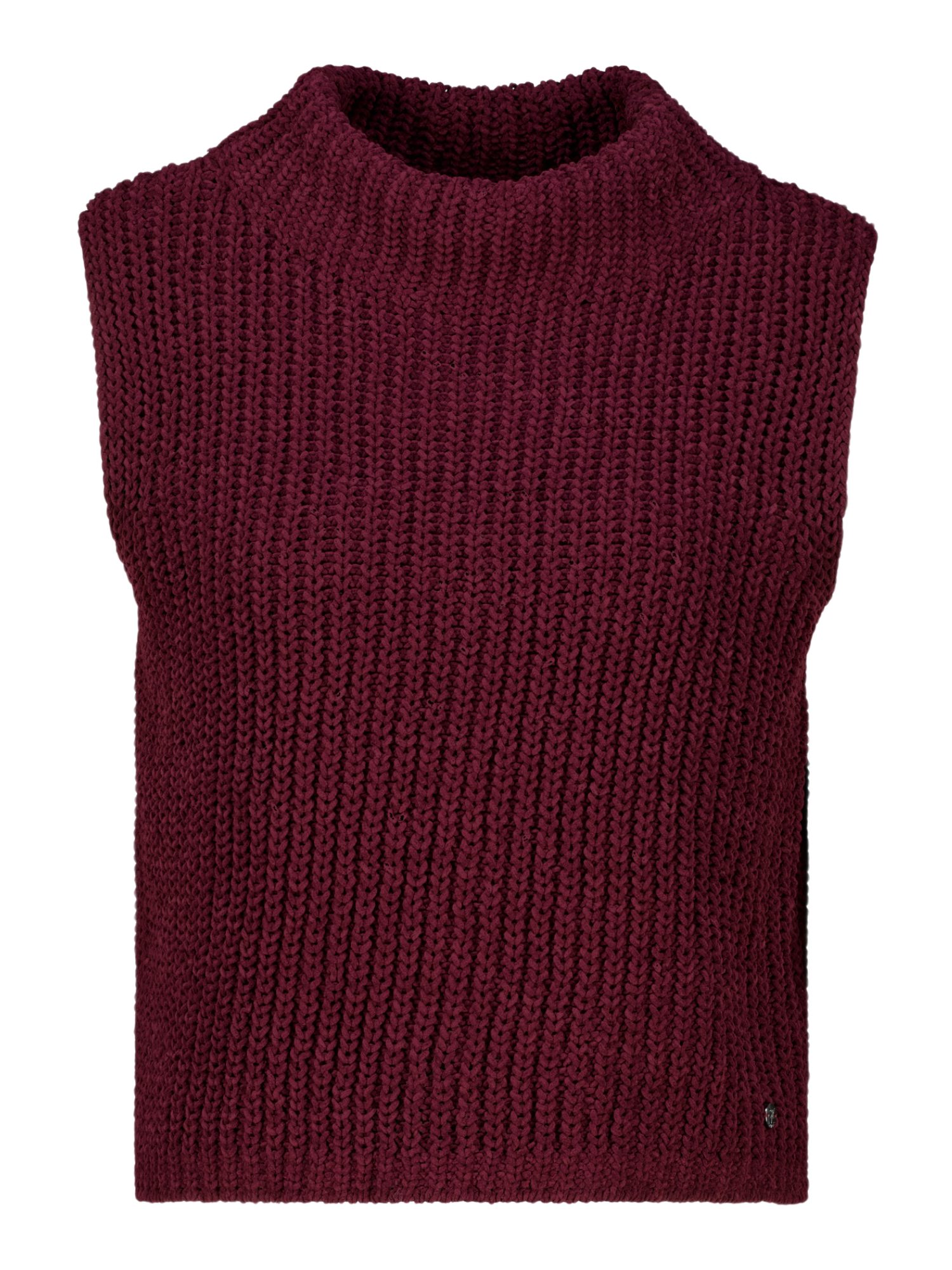 Monari Kurzarmpullover rot,Casual,Polyester,Strukturiert,Stehkragen,Ärmellos,Regular Fit