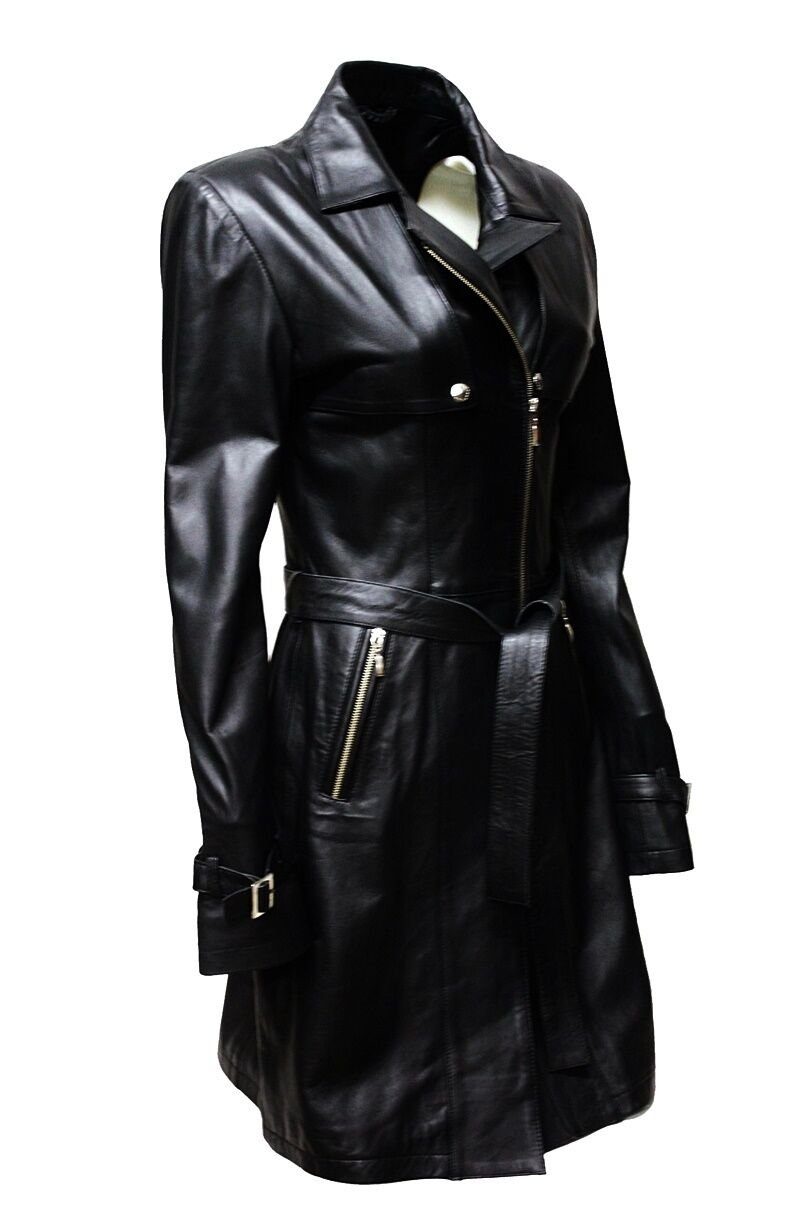 Zimmert Leather Ledermantel Victoria Lammnappa, Schwarz