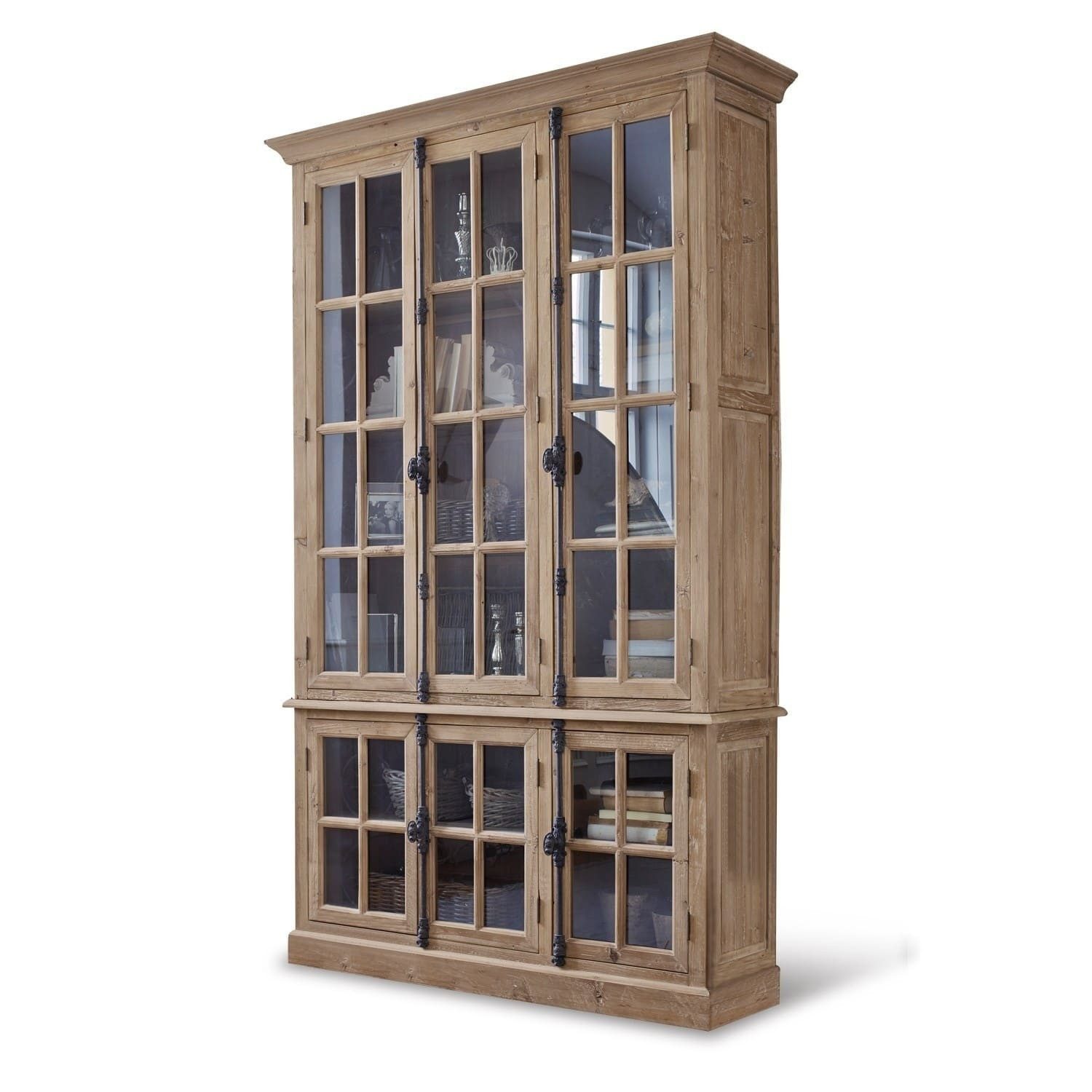 Glasvitrine Schrank Mamirolle antikbraun