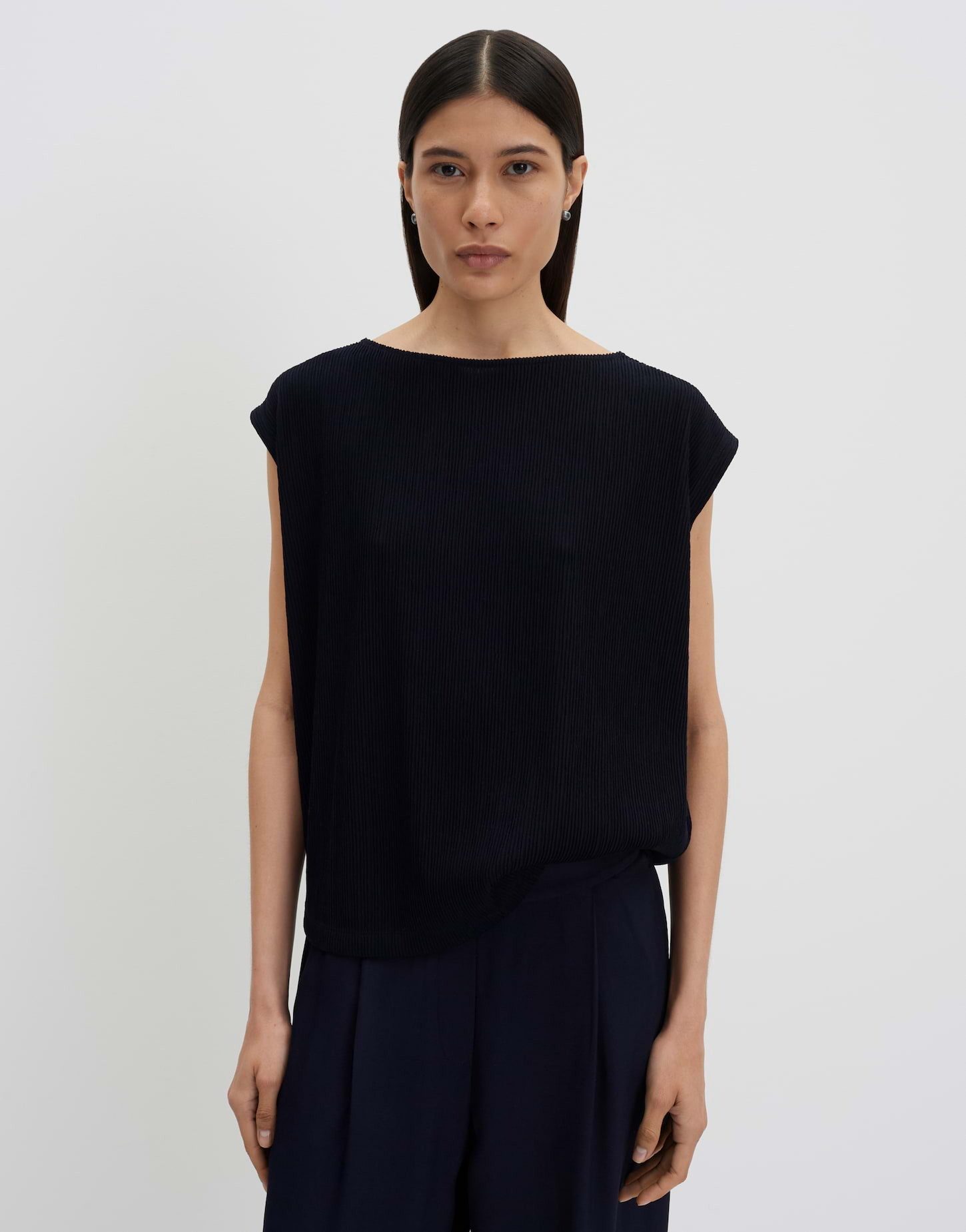 someday Kurzarmshirt Keldine aus Jersey mit Plisseestruktur Elastischer Komfort mit softem Griff