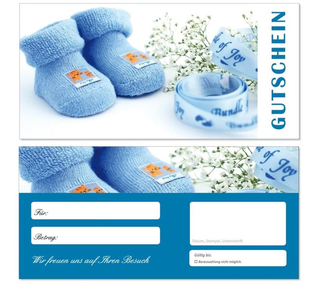 Geschenkkarte Geschenkgutscheine Baby Babybekleidung Babyschuhe
