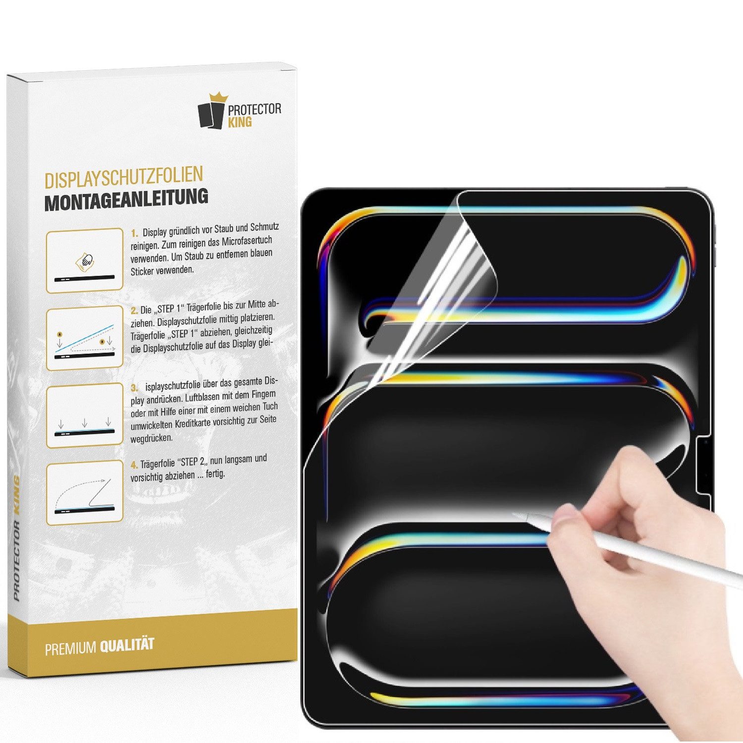 Protectorking Displayschutzfolie Paperfeel Schreiben und Malen matt Anti-Reflex Screen-Protector für Apple iPad Air 13 2025, 1 Stück, Wie auf Papier schreiben, malen, skitzierren