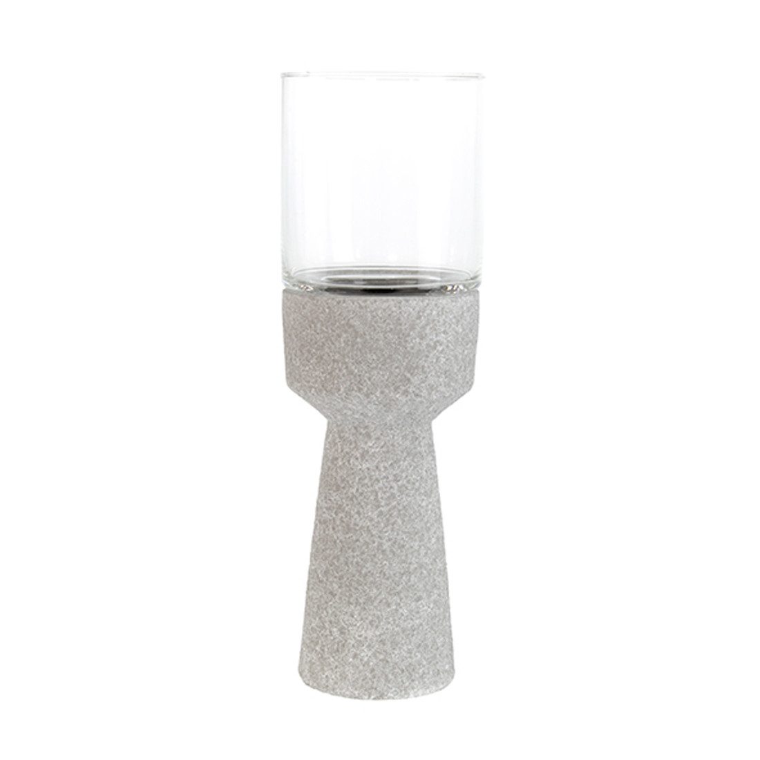 Windlicht Goldbach Keramik Windlicht Säule m.Glas Ø 16 x 46 cm, steingrau