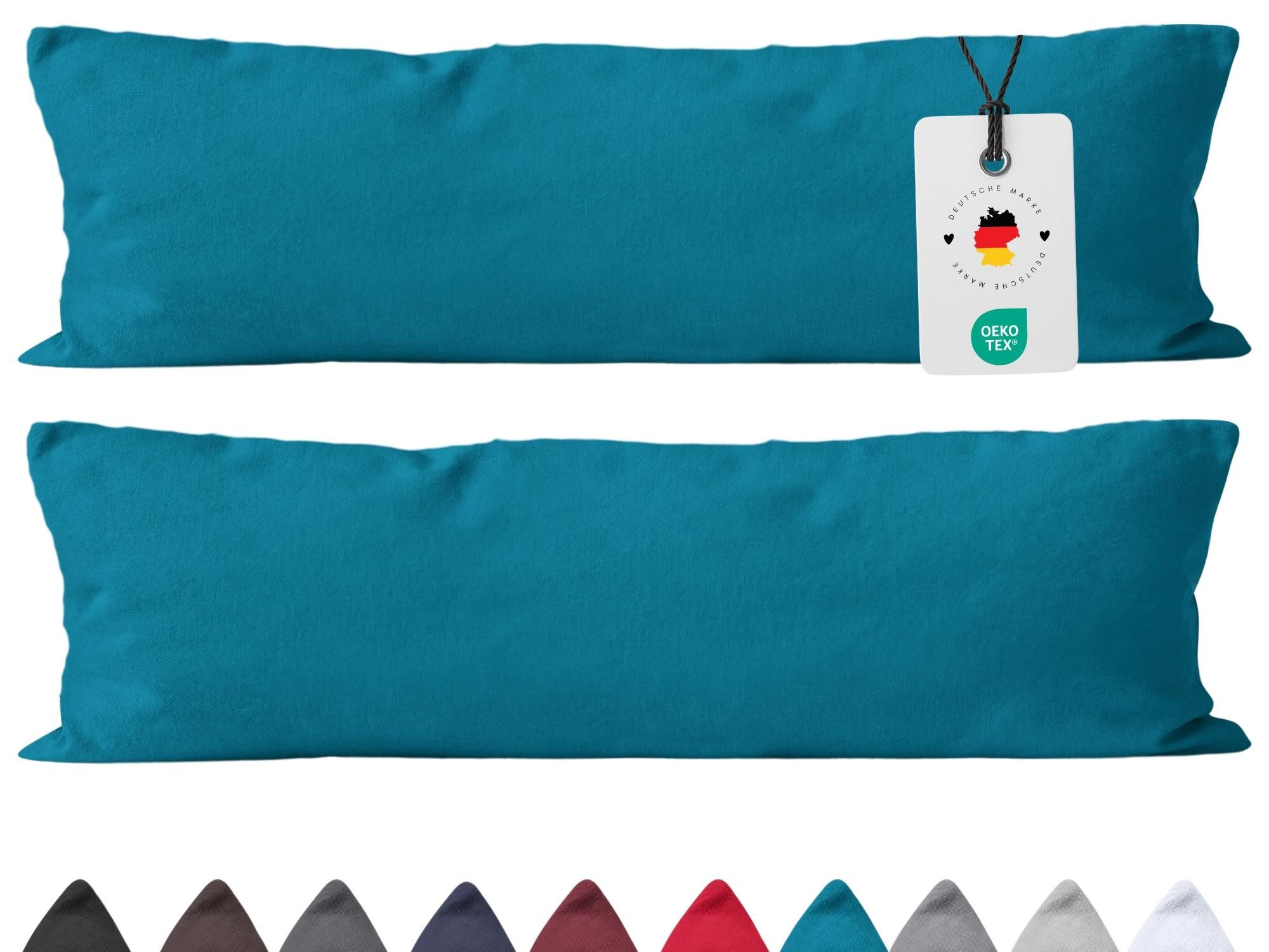 Carpe Sonno Seitenschläferkissenbezug 40x145 Baumwolle Seitenschläfer Kissenbezug Kissenhülle Bezug, (2 Stück), Seitenschläferkissenbezug 145 x 40 cm Stillkissenbezug Petrol