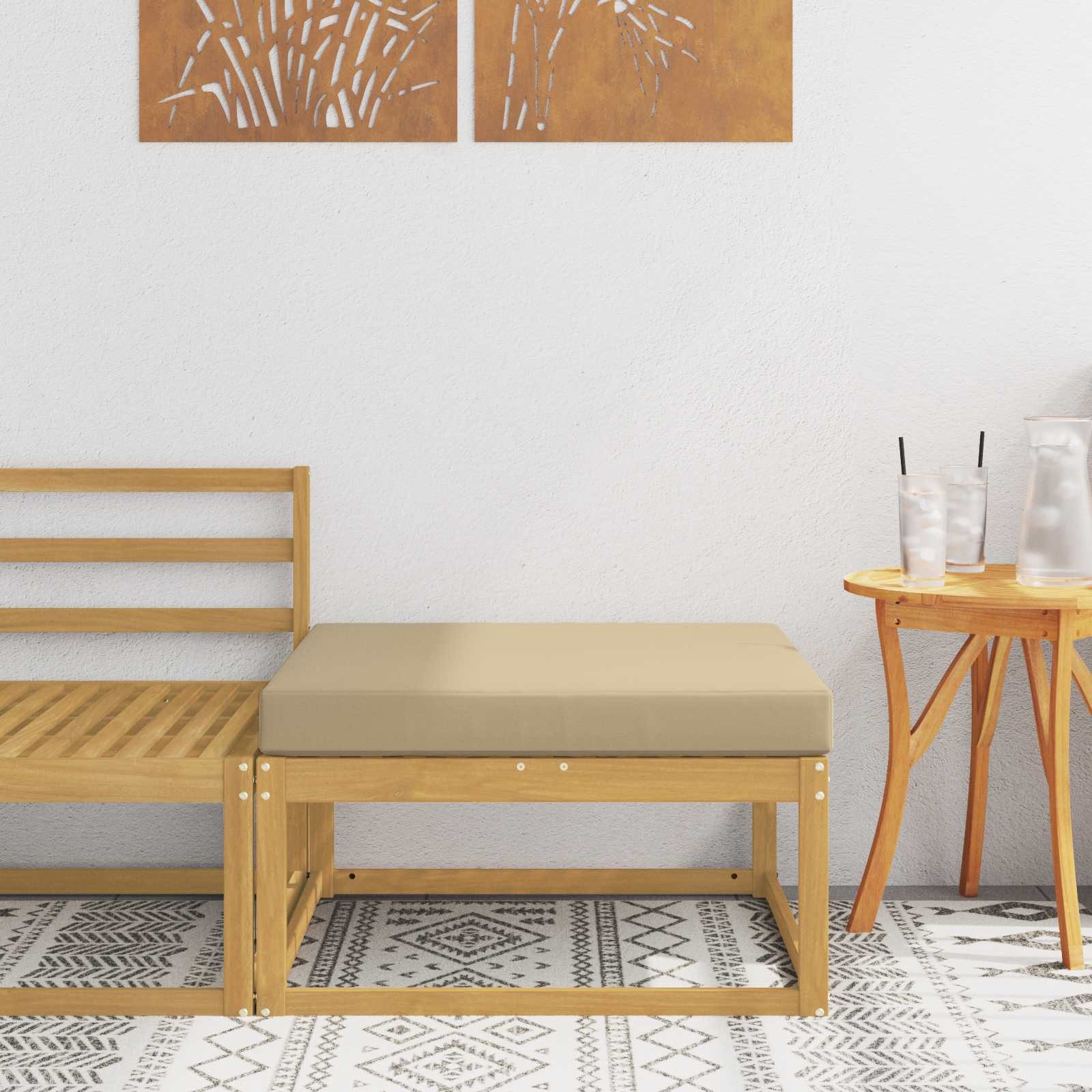 vidaXL Sofaelement Outdoor-Fußhocker Polyester Weiß (1 St)