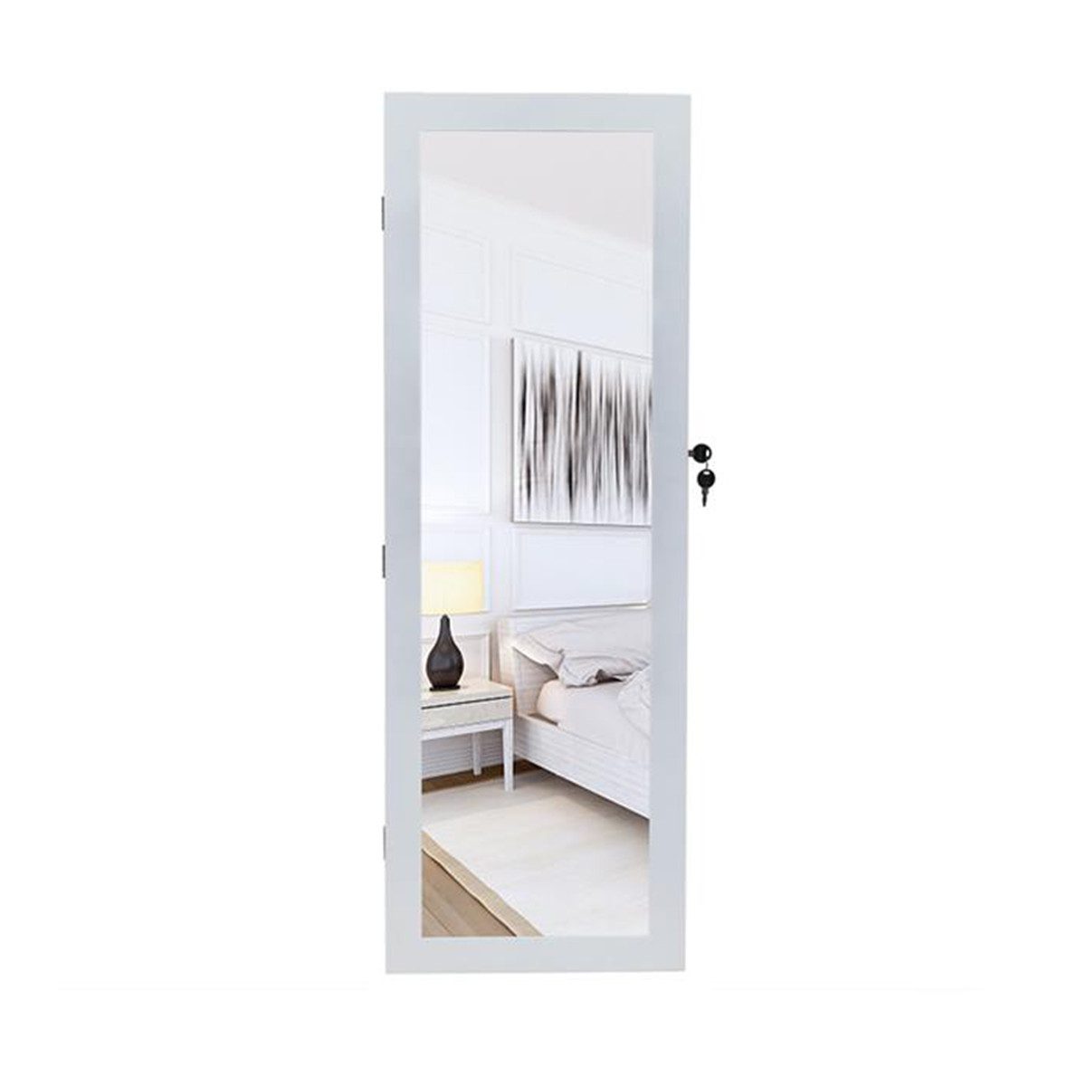 Schmuckschrank Schmuckschrank mit 4-Layer Regal 2 Schubladen und 8 blaue