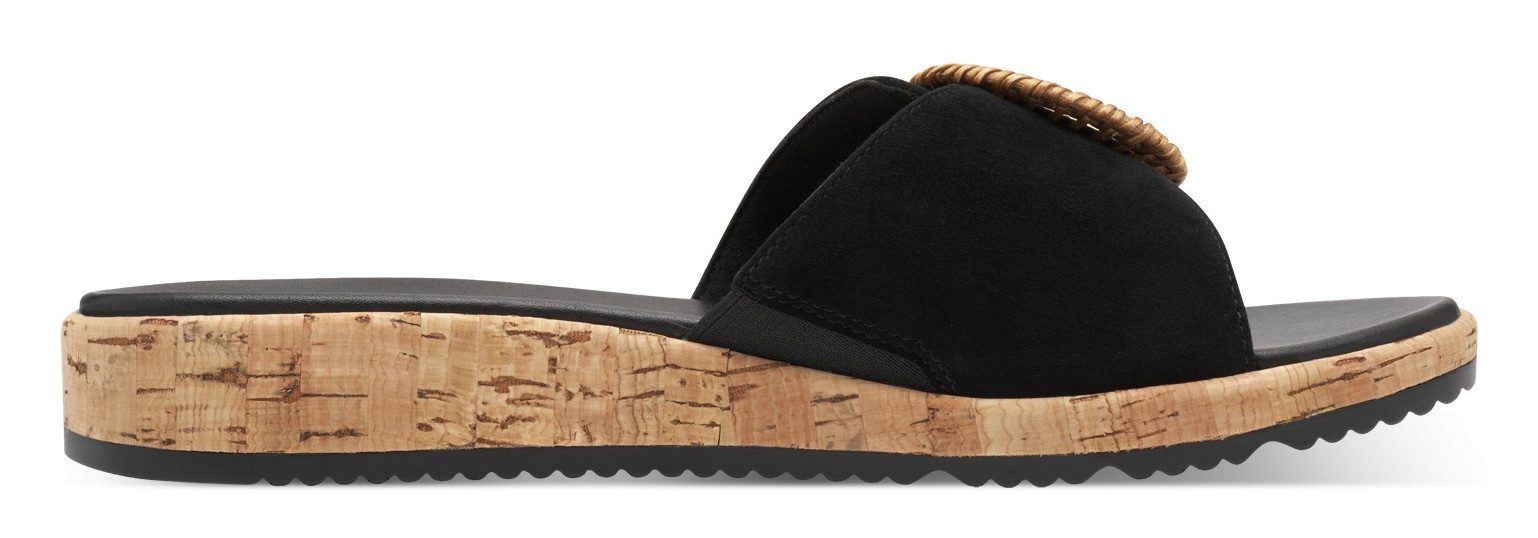 Tamaris Pantolette, Keilabsatz, Sommerschuh, Schlupfschuh mit hübscher Zierschnalle