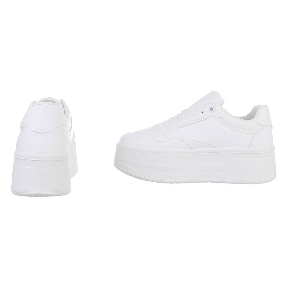 Ital-Design Damen Low-Top Freizeit Sneaker (88828677) Keilabsatz/Wedge Sneakers Low in Weiß