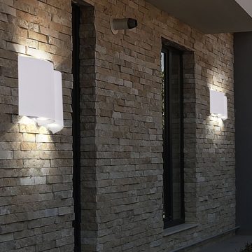 etc-shop Außen-Wandleuchte, Warmweiß, Außenwandleuchte LED Wandleuchte Außenleuchte 2er Set