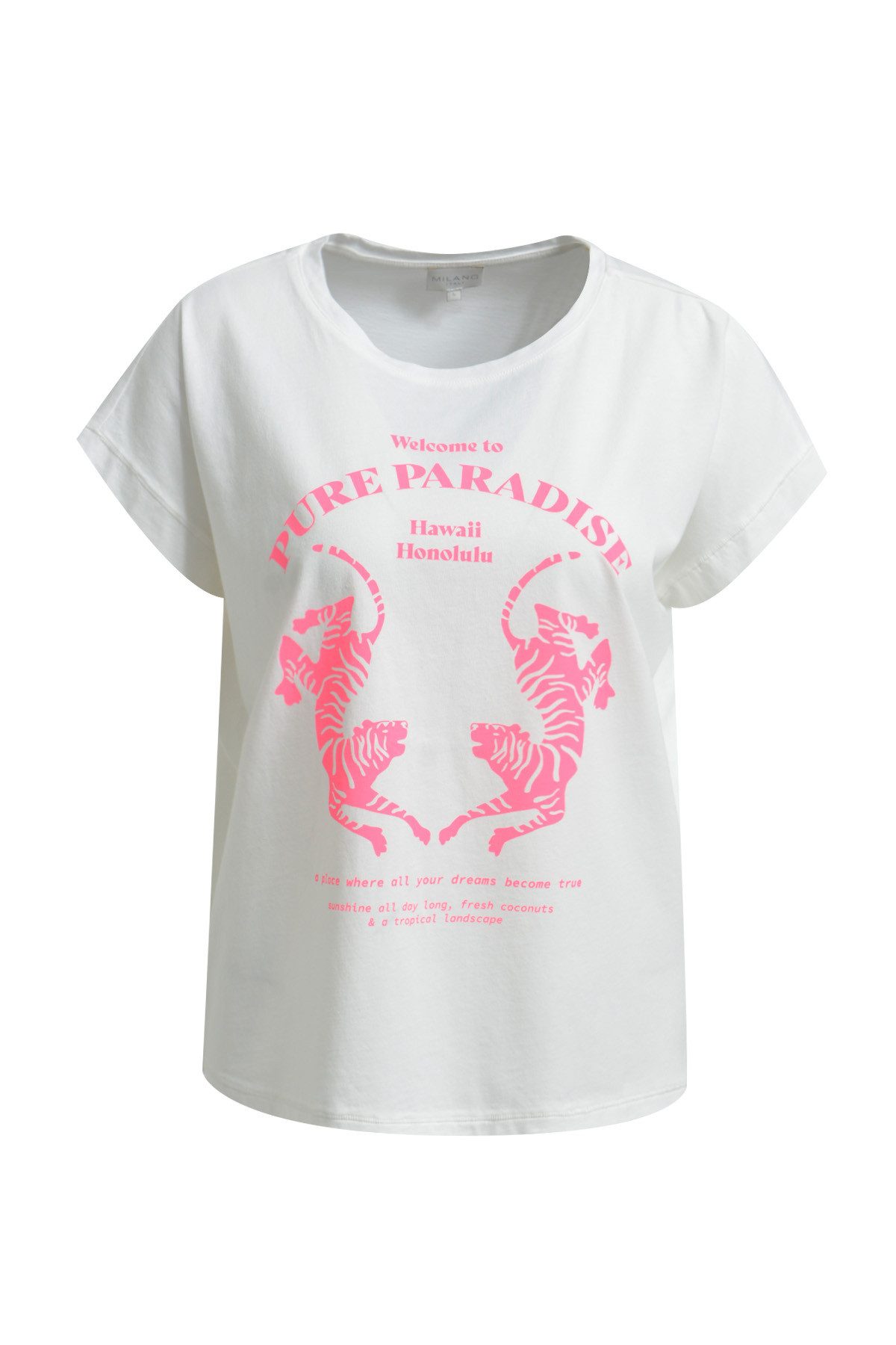 Milano Italy Rundhalsshirt mit überschnittener Schulter