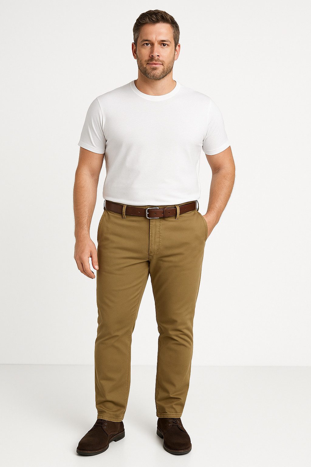 Jack & Jones PlusSize Chinohose JPSTMARCO FRANCO CHINO W BELT PLS