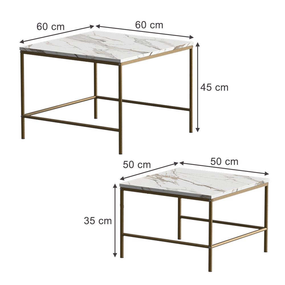 Vicco Couchtisch Ramio, Weiß/Gold, 60 x günstig online kaufen