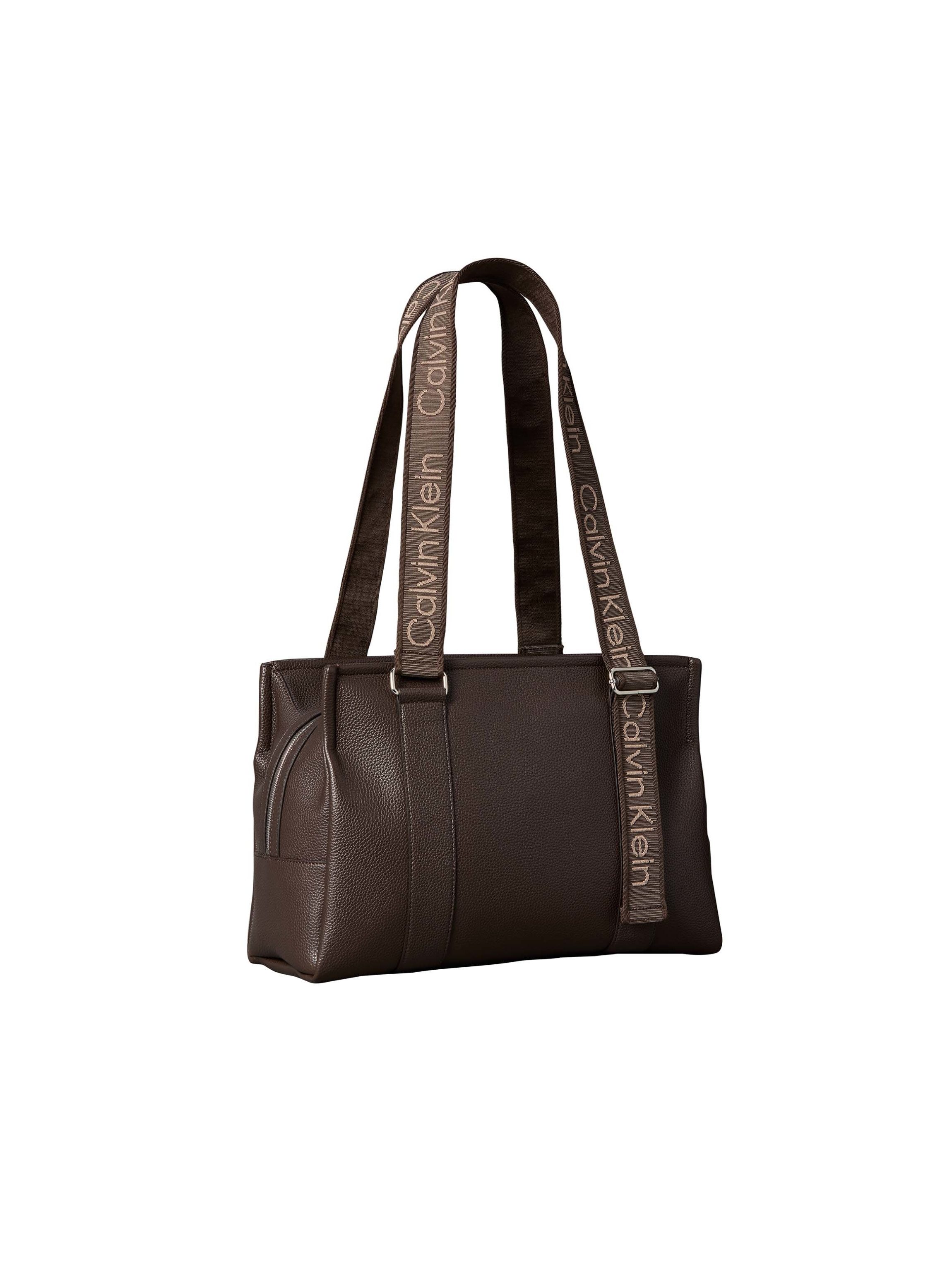 Calvin Klein Tragetasche WEBBING ADJ STRAP TOTE, große Tote Bag, Schultertasche mit Logoschriftzügen