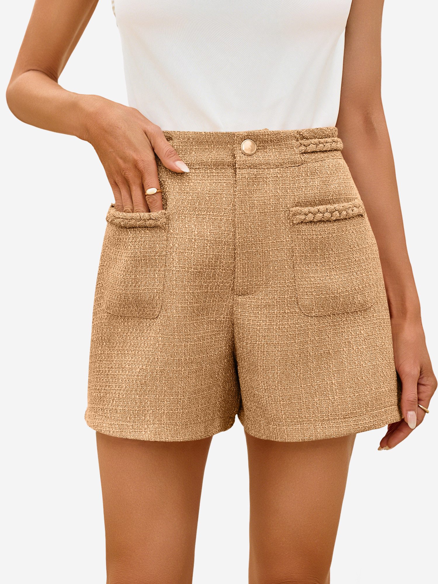 Imily Bela Shorts Damen Tweed Sommershorts mit hohem Bund (Packung, 1-tlg., günstig online kaufen