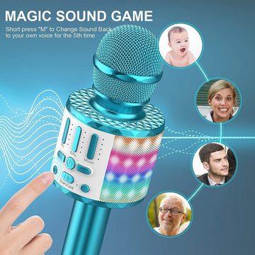 MicQutr Mikrofon, LED Drahtloses Bluetooth Mikrofon zum Singen Spielzeug Android iOS