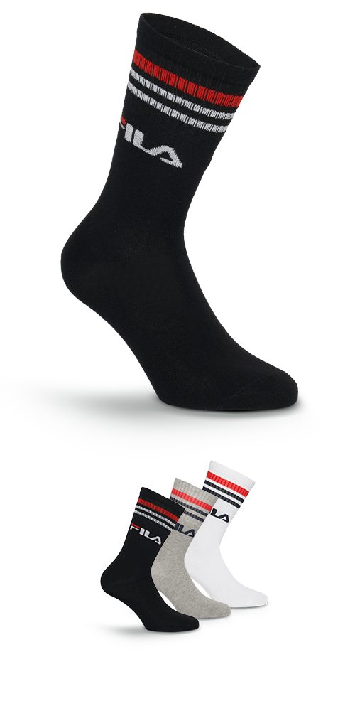Fila Socken (3 Paar) breites Rippenbündchen, Logoschriftzug, Cotton-Mix günstig online kaufen