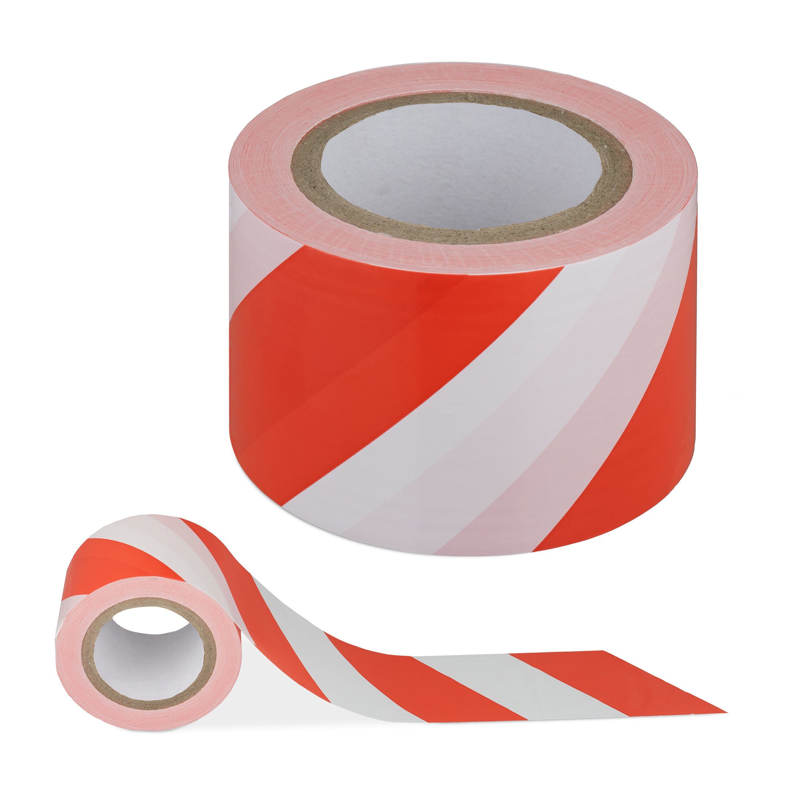 Beschriftungsband rot-weiß relaxdays Absperrband 200m
