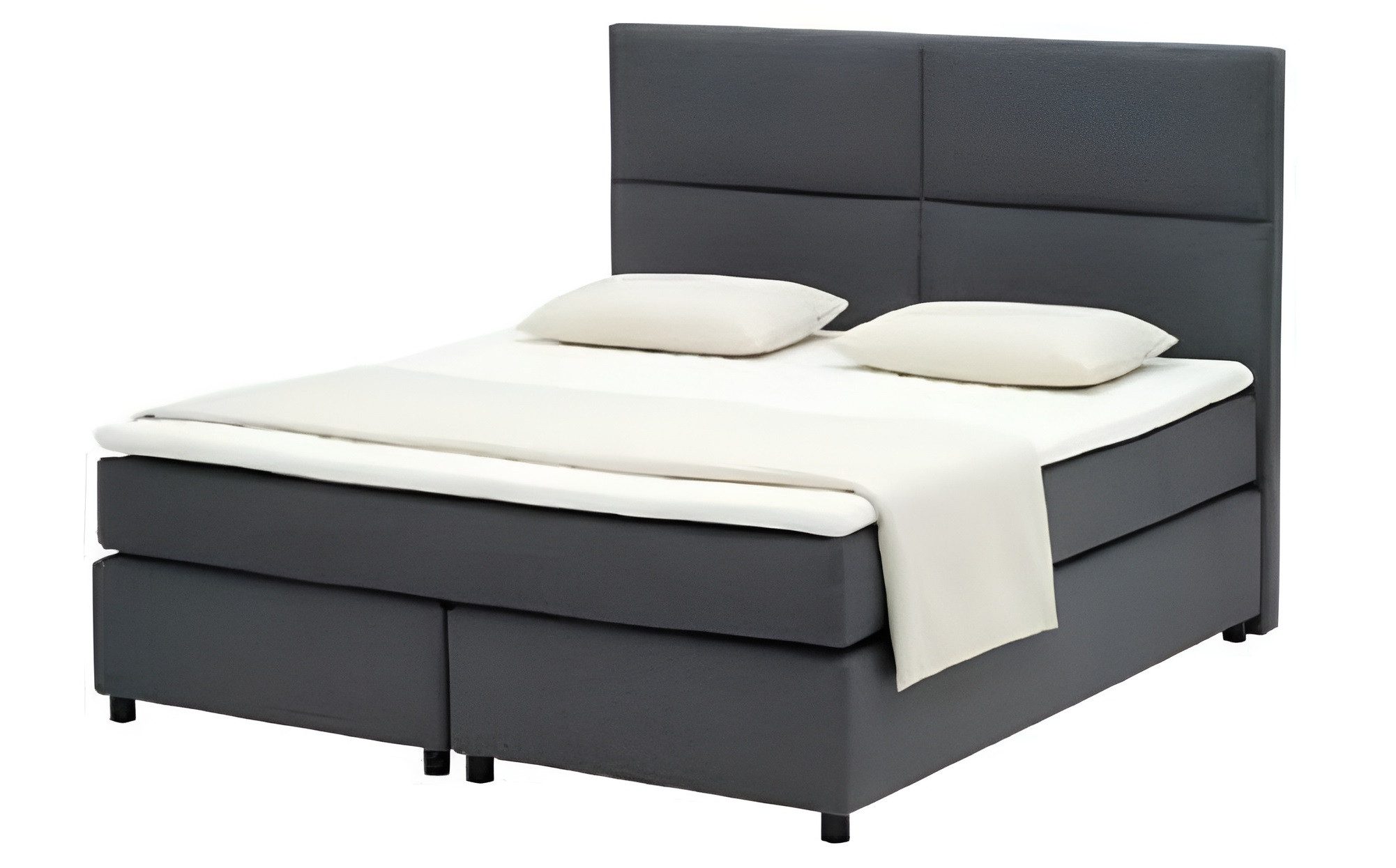 Xlmoebel Bett Neues Doppelbett mit hohem Polster und Leder-Textil-Bezug (BETT DESIGNER POLSTERBETT EHEBETT DOPPELTBETT NR 105), Hergestellt in Europa