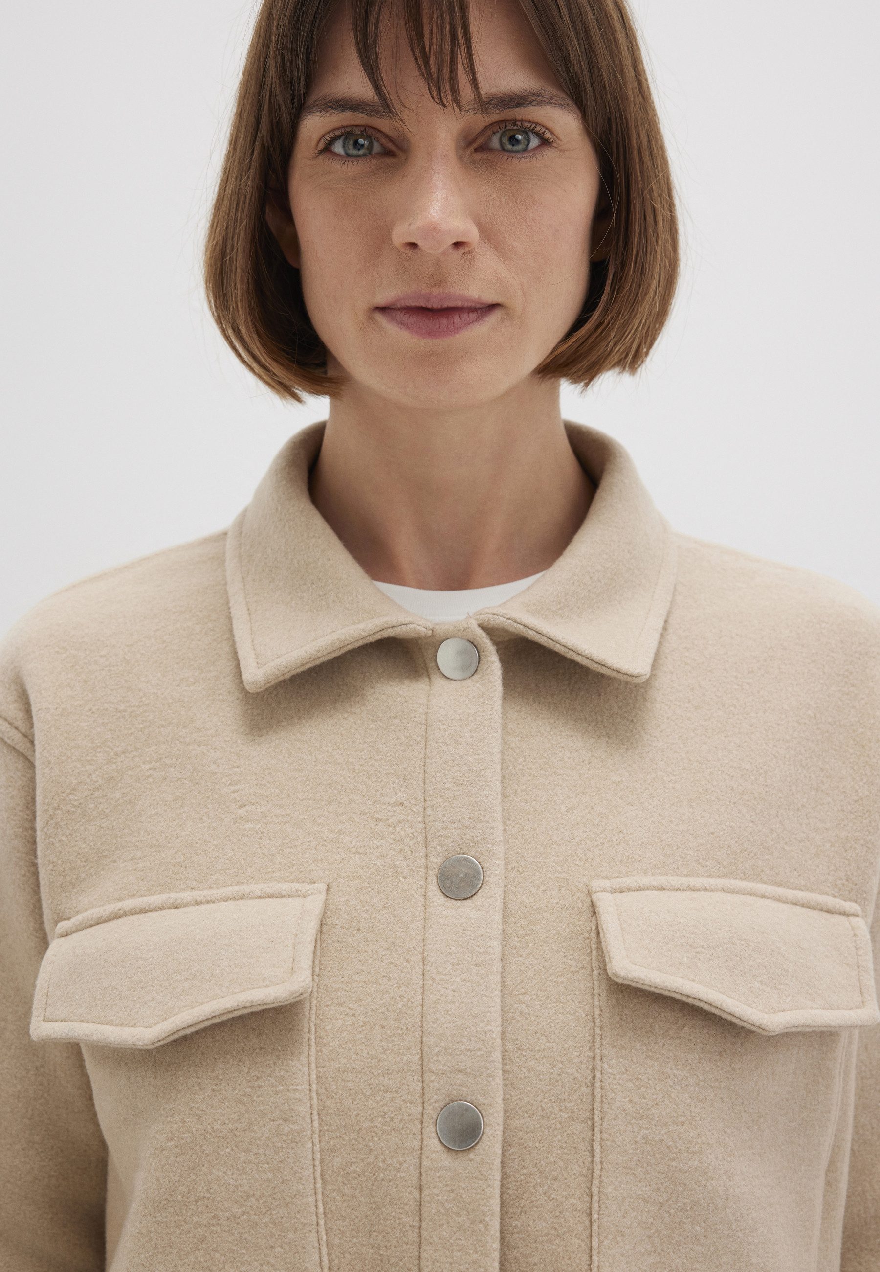Mavi Rundhalspullover BUTTON SWEATSHIRT Overshirt Fleece
