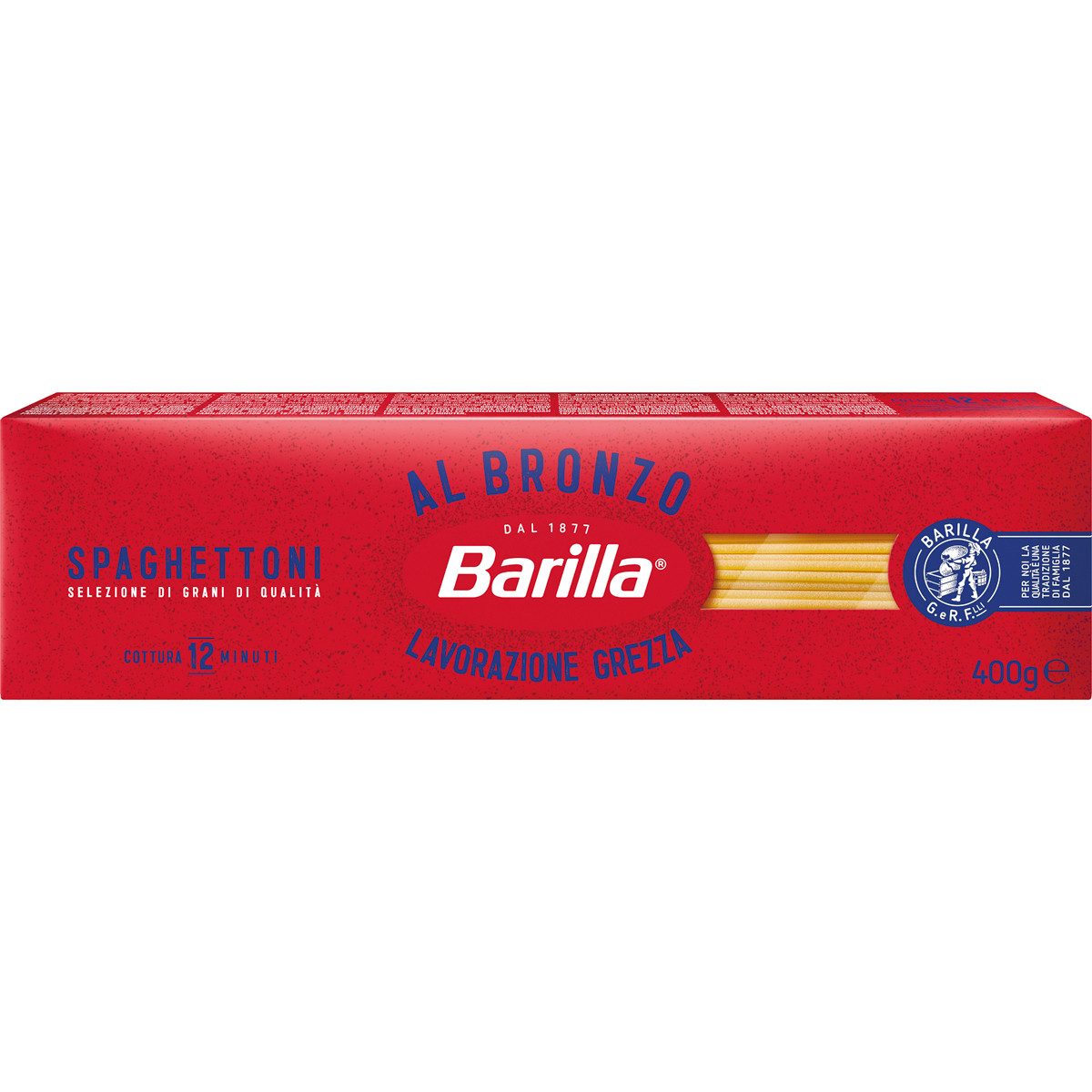 Barilla Nudeln, Barilla Spaghettoni Al Bronzo Lange Pasta aus Hartweizengrieß 400g