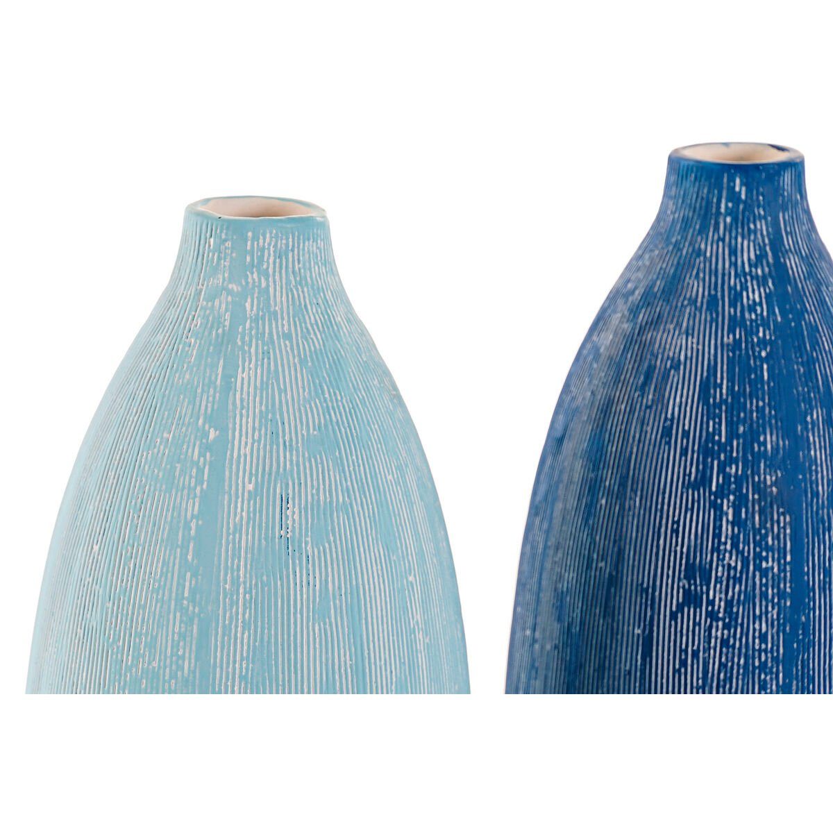 Home Finish Med Dekovase DKD DKD Himmelsblau Antiker Home Vase Dolomite Decor Decor Marineblau