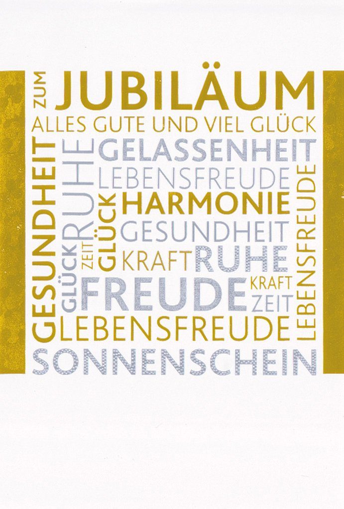 BSB Grußkarten Jubiläum - Glückwunschkarte im Format 11,5 x 17 cm mit Briefumschlag