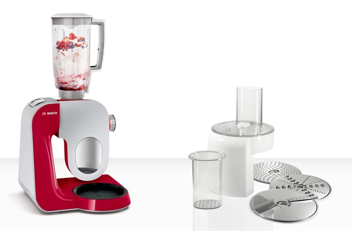 BOSCH Küchenmaschine MUM5 CreationLine MUM58720, 1000 W, 3 Scheiben, Schüssel, Knethaken/Rühr-/Silikonbesen, spülmaschinenfest
