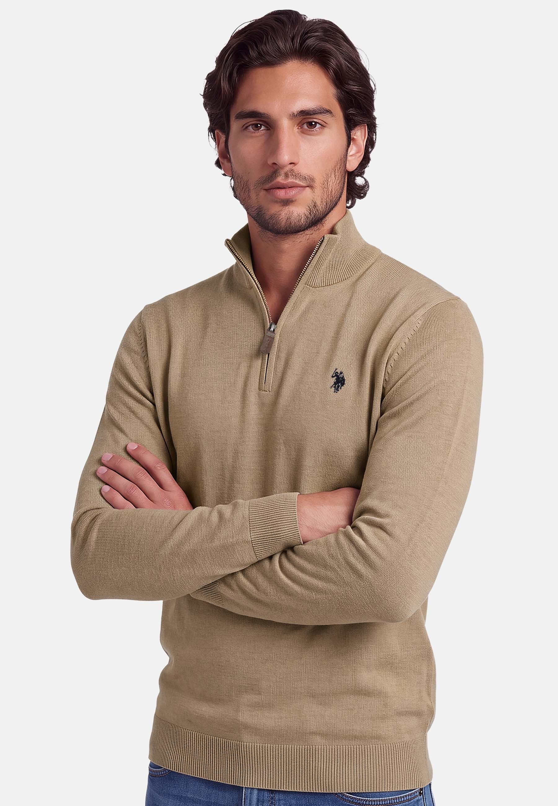 U.S. Polo Assn. Stehkragenpullover USKnooxx – Herren Half-Zip Strickpullover Baumwoll-Viskose-Mix, weiche Qualität und sportiver Look – Bild 2 von 5