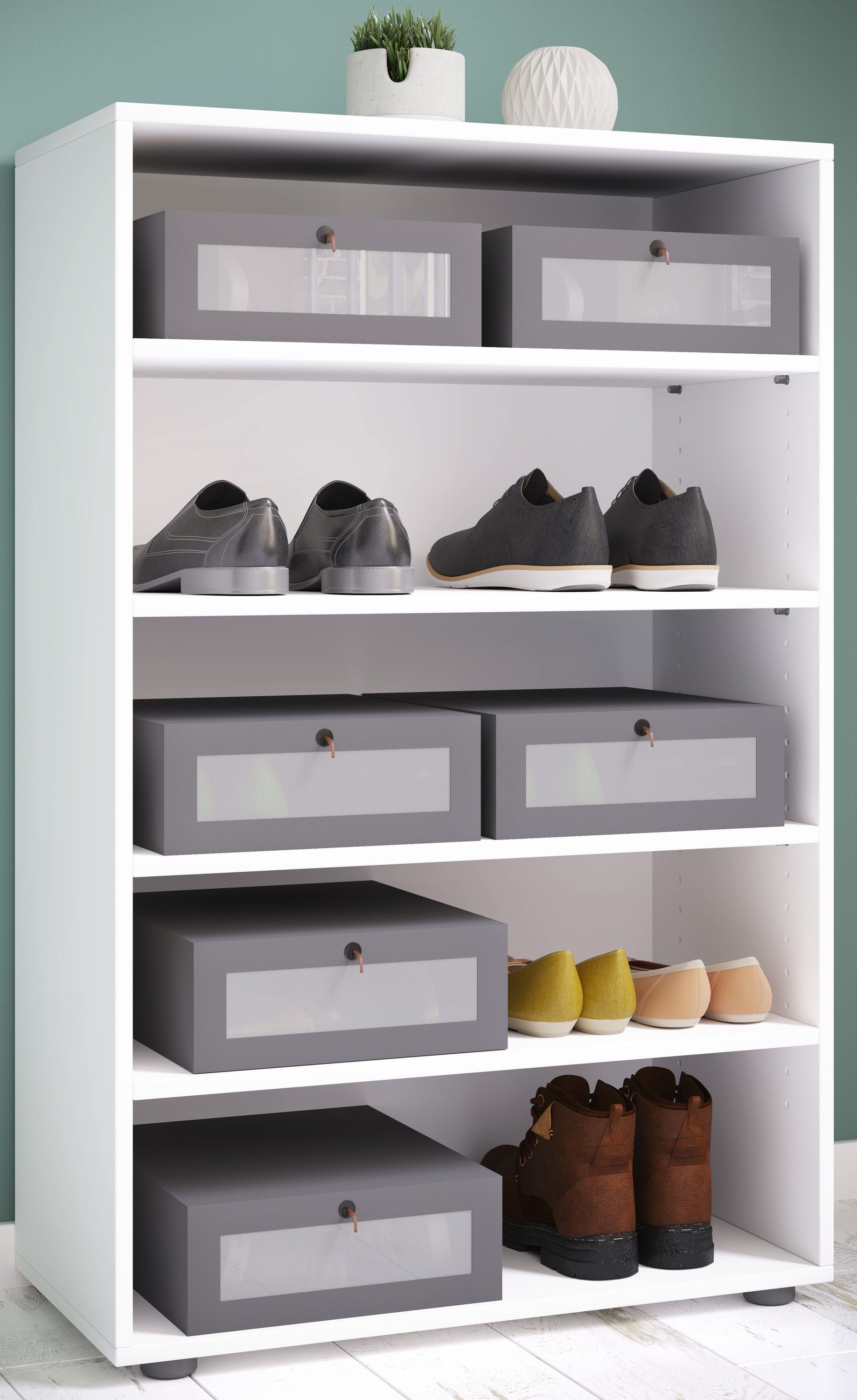 VCM Schuhschrank Schuhkommode Lona H. 110 x B. 70 x T. 37 cm