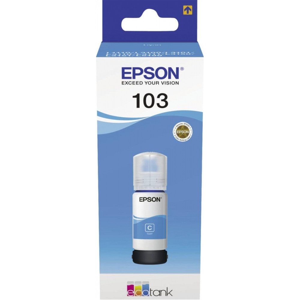 Epson 103 EcoTank Nachfülltinte 65ml Cyan für Drucker. Nachfülltinte