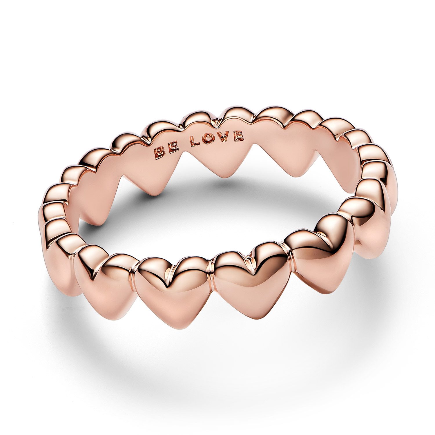 Pandora Fingerring Damen-Reihe aus Herzen Roségoldfarben