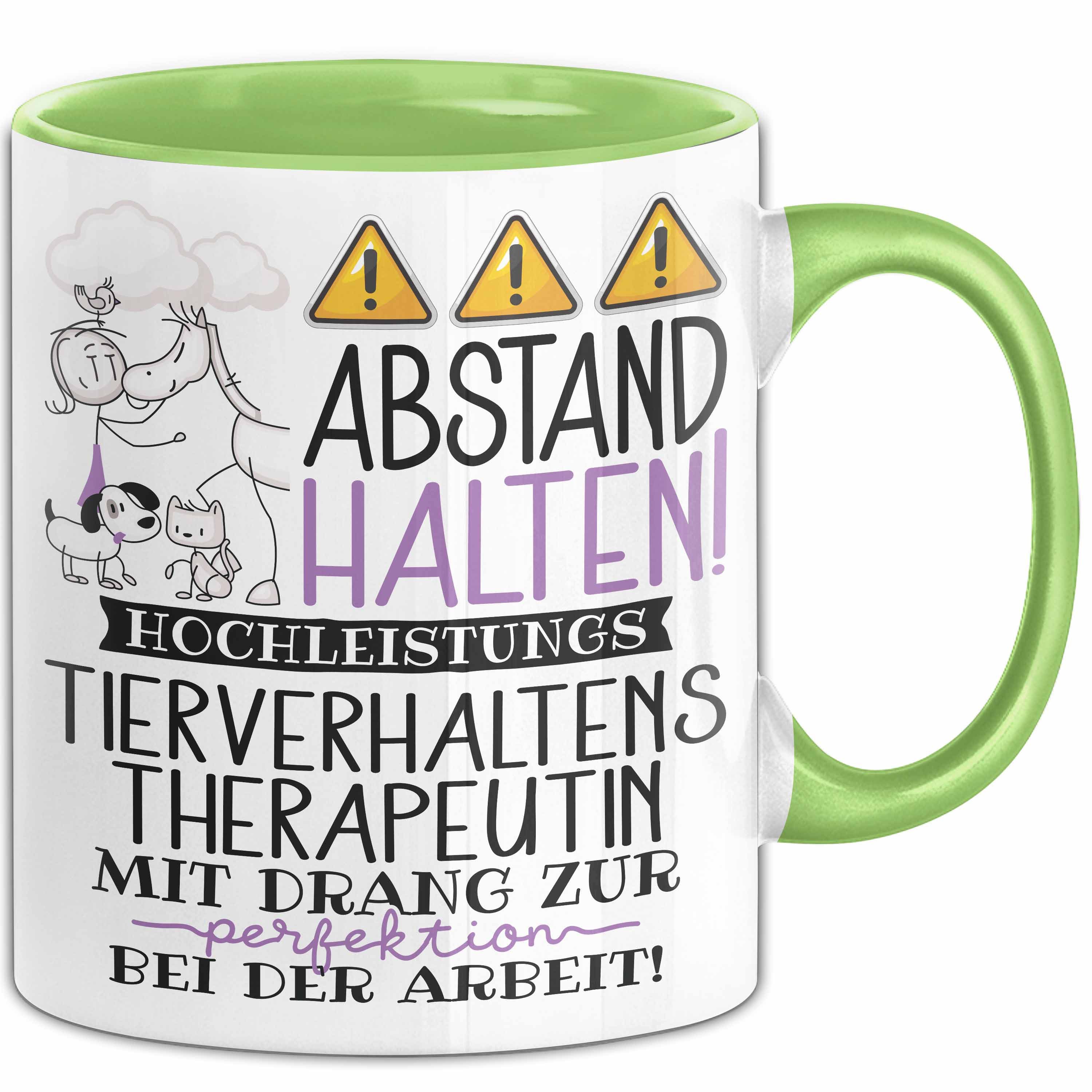 Trendation Tasse Tierverhaltenstherapeutin Tasse Geschenk Lustig Abstand Halten Hochl