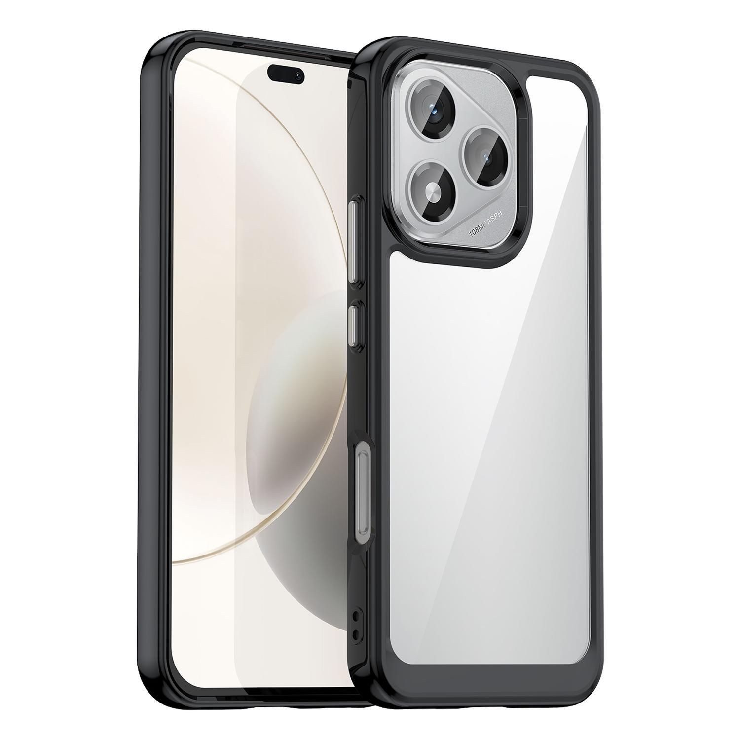 Wigento Handyhülle Für Honor 400 Lite Colorful Series TPU Acryl Hybrid Hülle Case Schwarz, Colorful Series Hybrid Schutzhülle