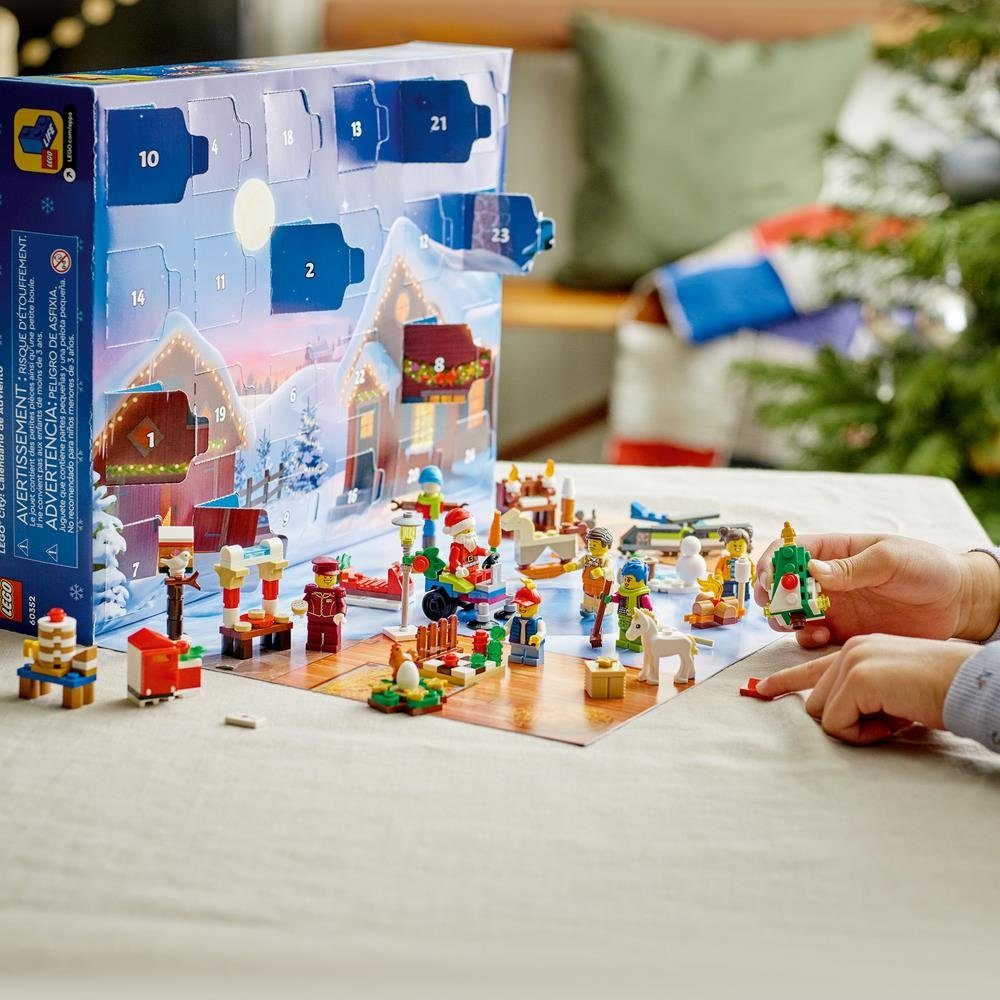 Modelle 5 Kinder (287-tlg), ab City für Minifiguren, mit Spielmatte, 2022 LEGO® und (60352) Jahren Adventskalender