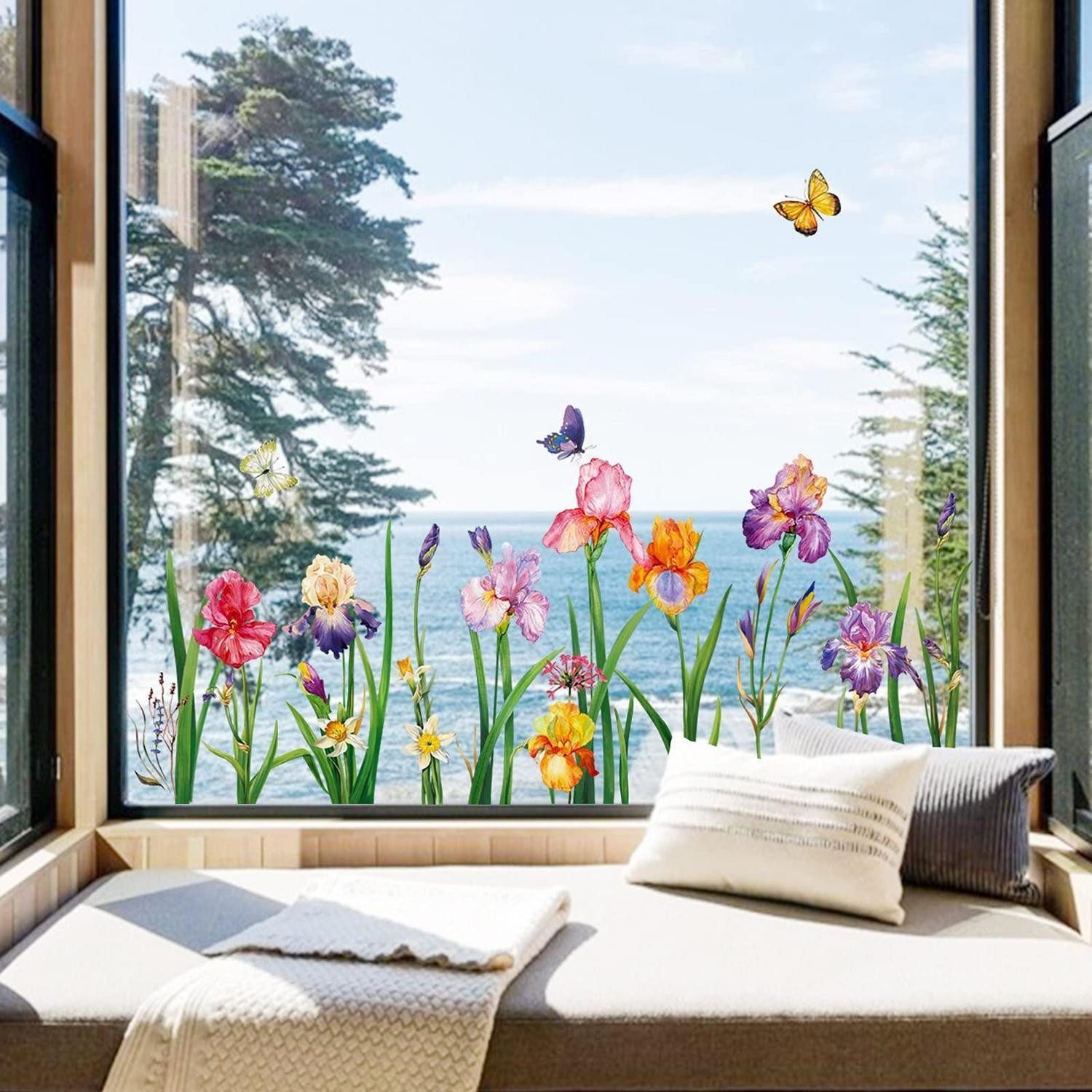 LuxusKollektion Fensterbild Fensteraufkleber Iris Frühling 8 Blätter