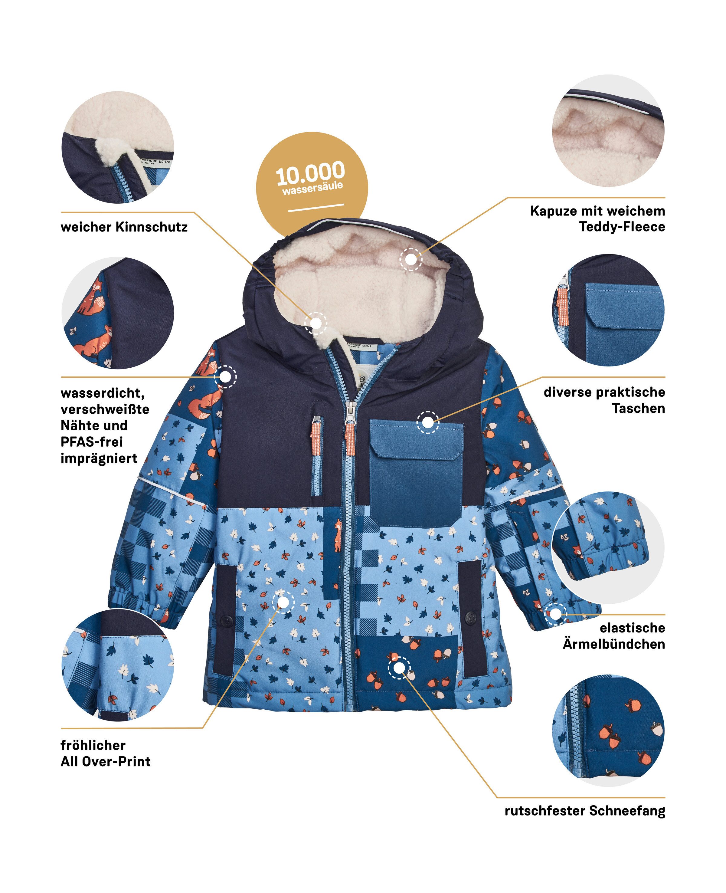 first instinct by killtec Skijacke FISW 43 MNS SKI JCKT Wind- und wasserdichte Kinderjacke mit Fleecekapuze und Schneefang – Bild 5 von 5