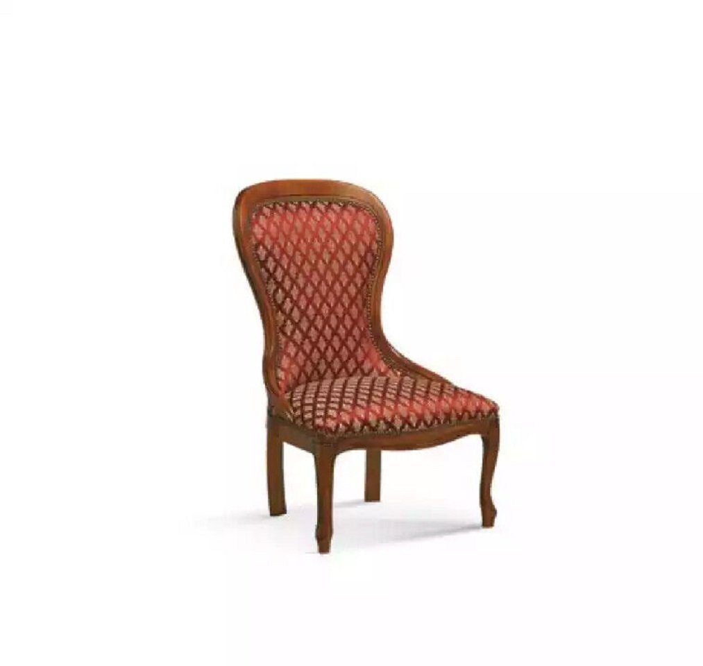 JVmoebel Esszimmerstuhl Rot Esszimmerstuhl Wohnzimmer Textil Luxus Möbel Einsitzer Neu (1 St), Made in Italy | Stühle