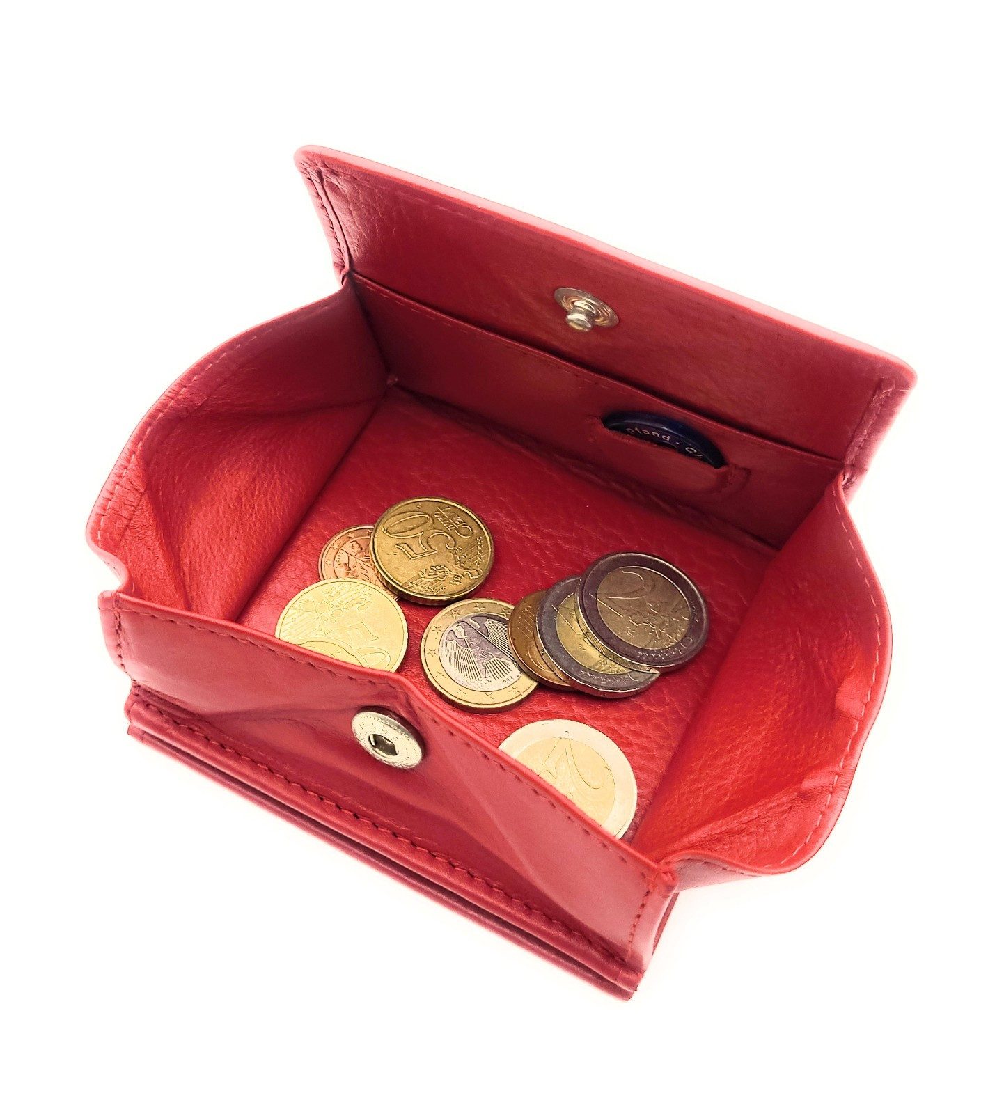 JOCKEY CLUB Geldbörse echt Leder Portemonnaie Wiener Schachtel mit RFID Schutz, kompaktes Format, chili rot