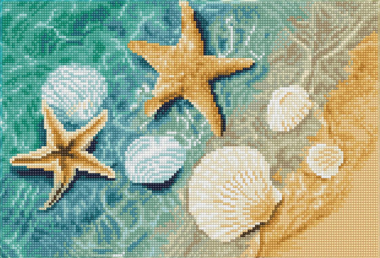 Kreativset Diamond Painting Muscheln und Seesterne