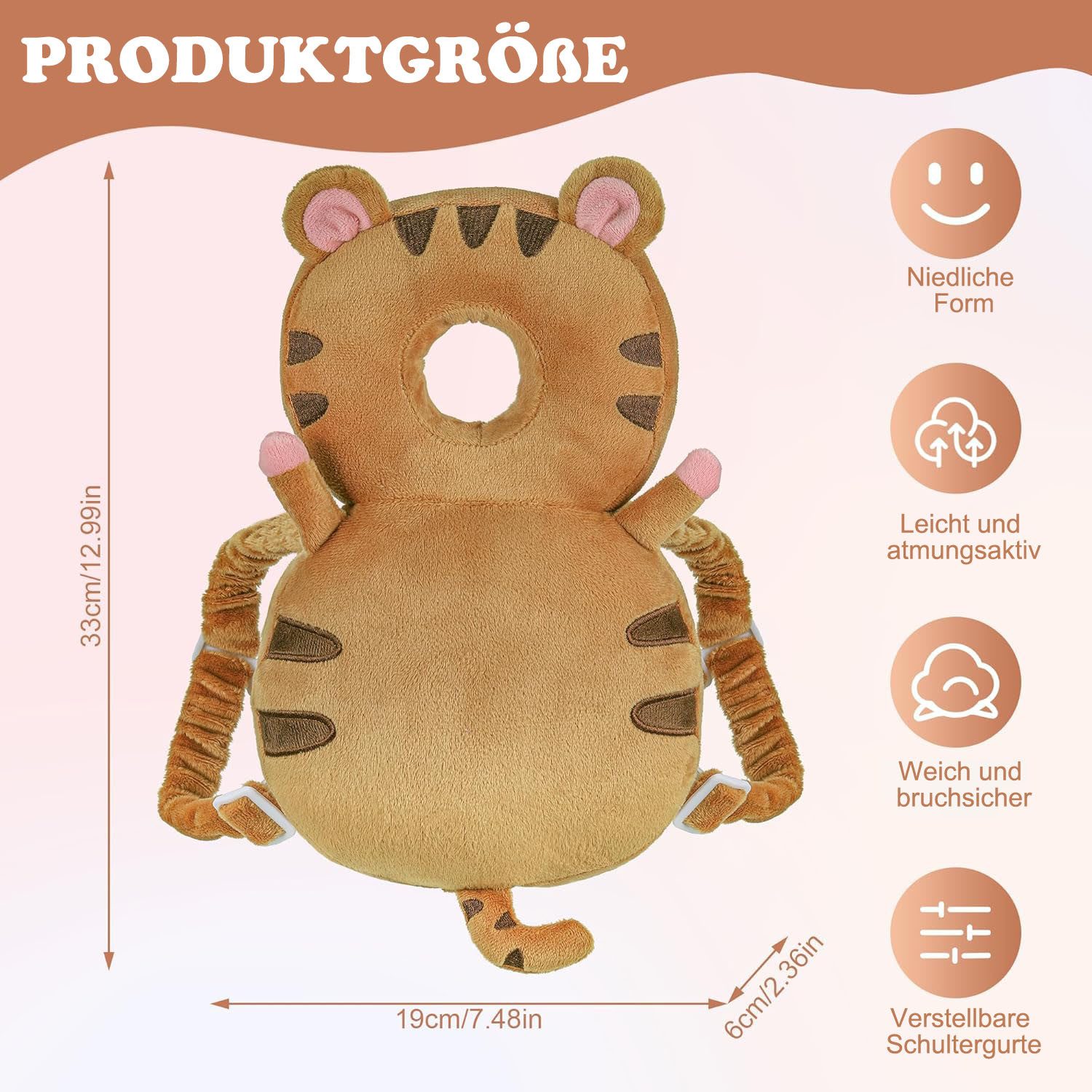 HEYHIPPO Baby-Kopfschutz-Rucksack Baby Anti-Fall-Kopfstütze,verstellbares R günstig online kaufen