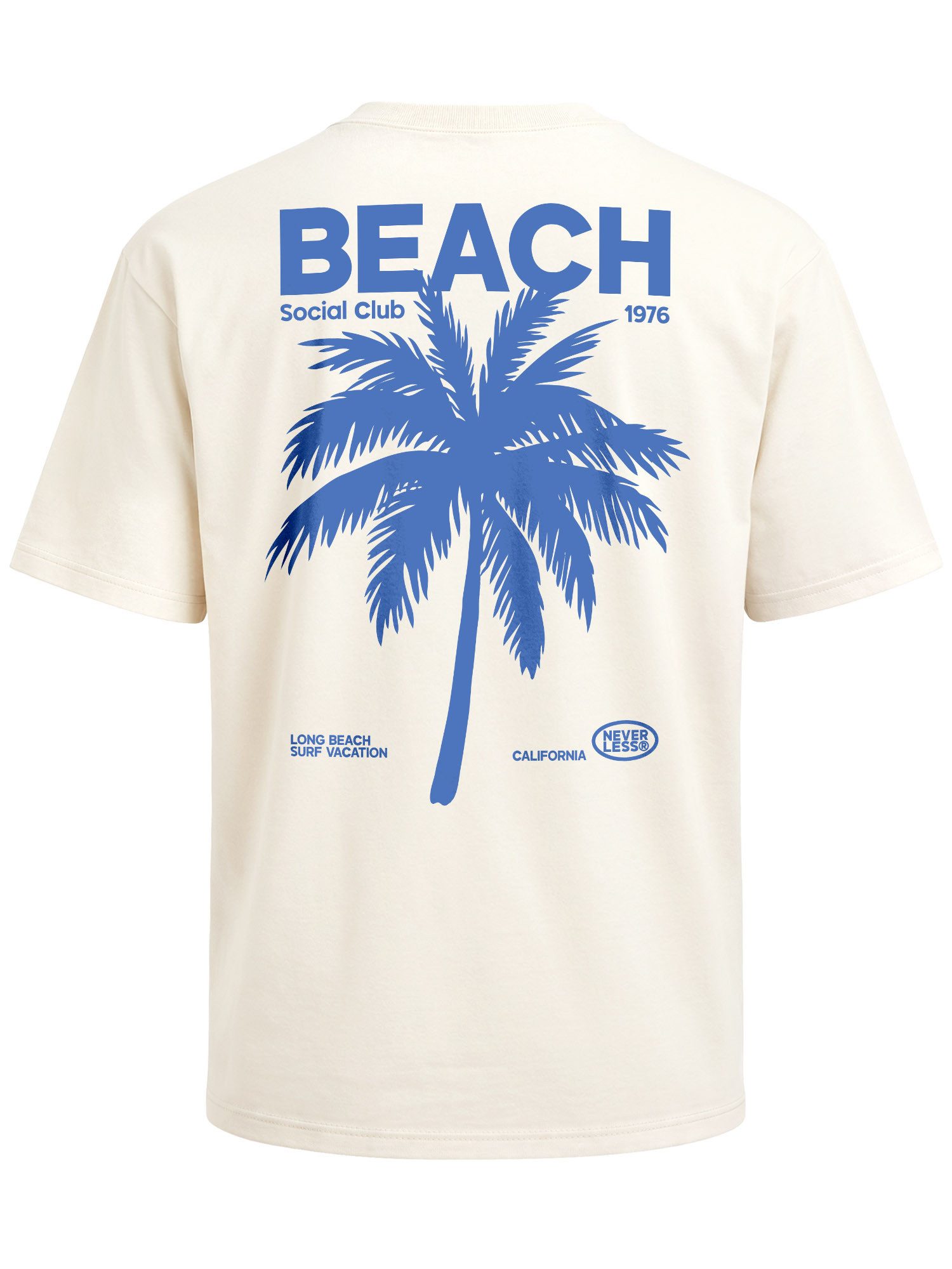 Neverless Oversize-Shirt Herren T-Shirt - Beach Club Palme - Oversized Relaxed Fit Sommer mit Print