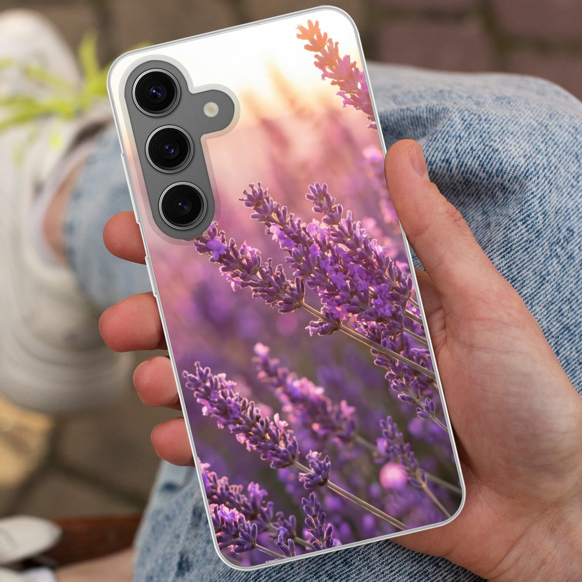 MuchoWow Handyhülle für Samsung Galaxy S24 Lavendel - Lila - Sonnenlicht, Phone Case, Silikon, Schutzhülle Dünn