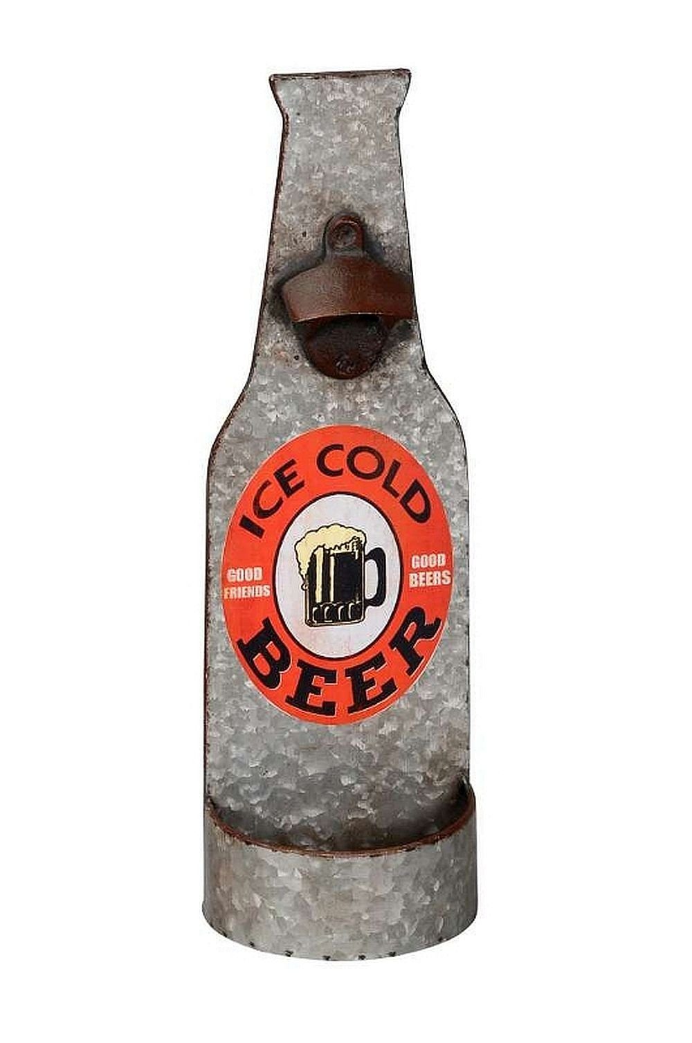 Metall Bierflaschenöffner Posiwio mit Flaschenöffner Zink Auffangbehälter, Wand Panierschale Kapselheber