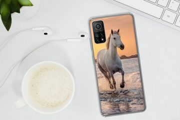 MuchoWow Handyhülle Pferde - Sonne - Meer - Strand - Tiere, Phone Case, Handyhülle Xiaomi Mi 10T, Silikon, Schutzhülle